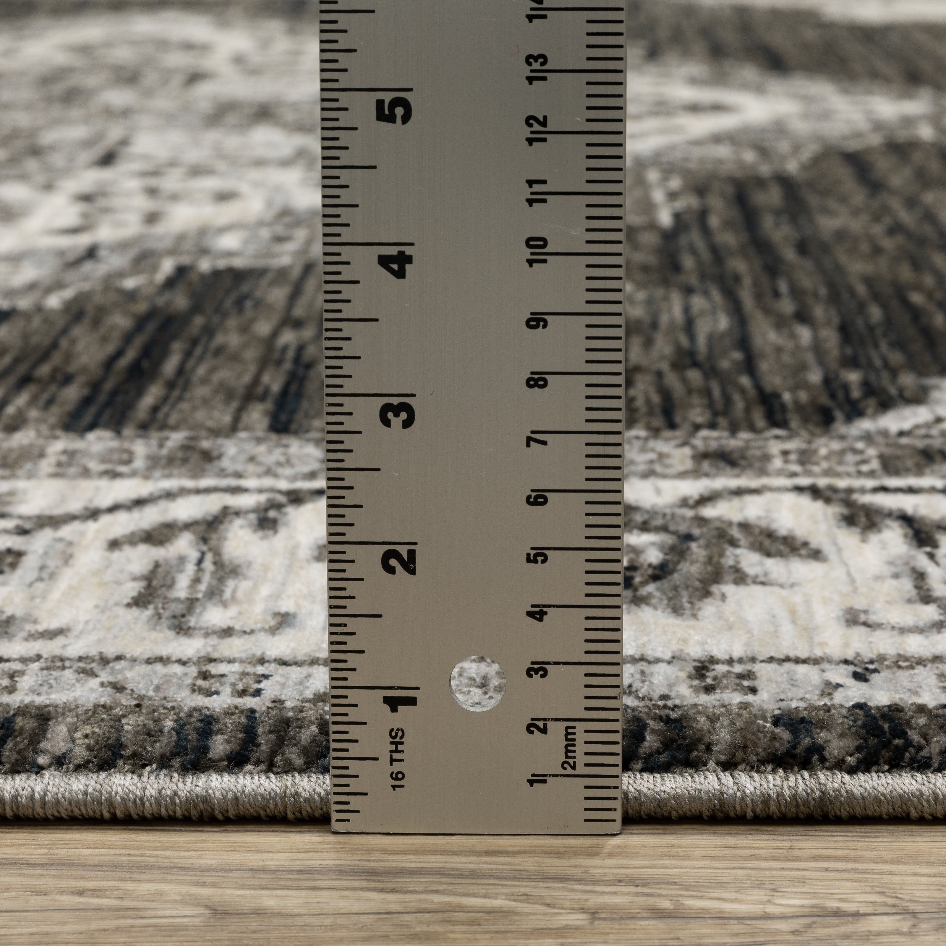 Oriental Weavers Chamberlain CH05C plush traditional rug featuring decorative pattern in charcoal/ ivory tones