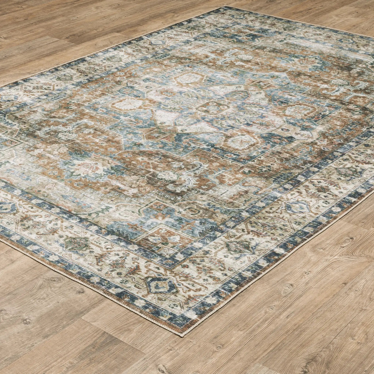 Charleston CHA02 Blue/ Gold Area Rug by Oriental Weavers