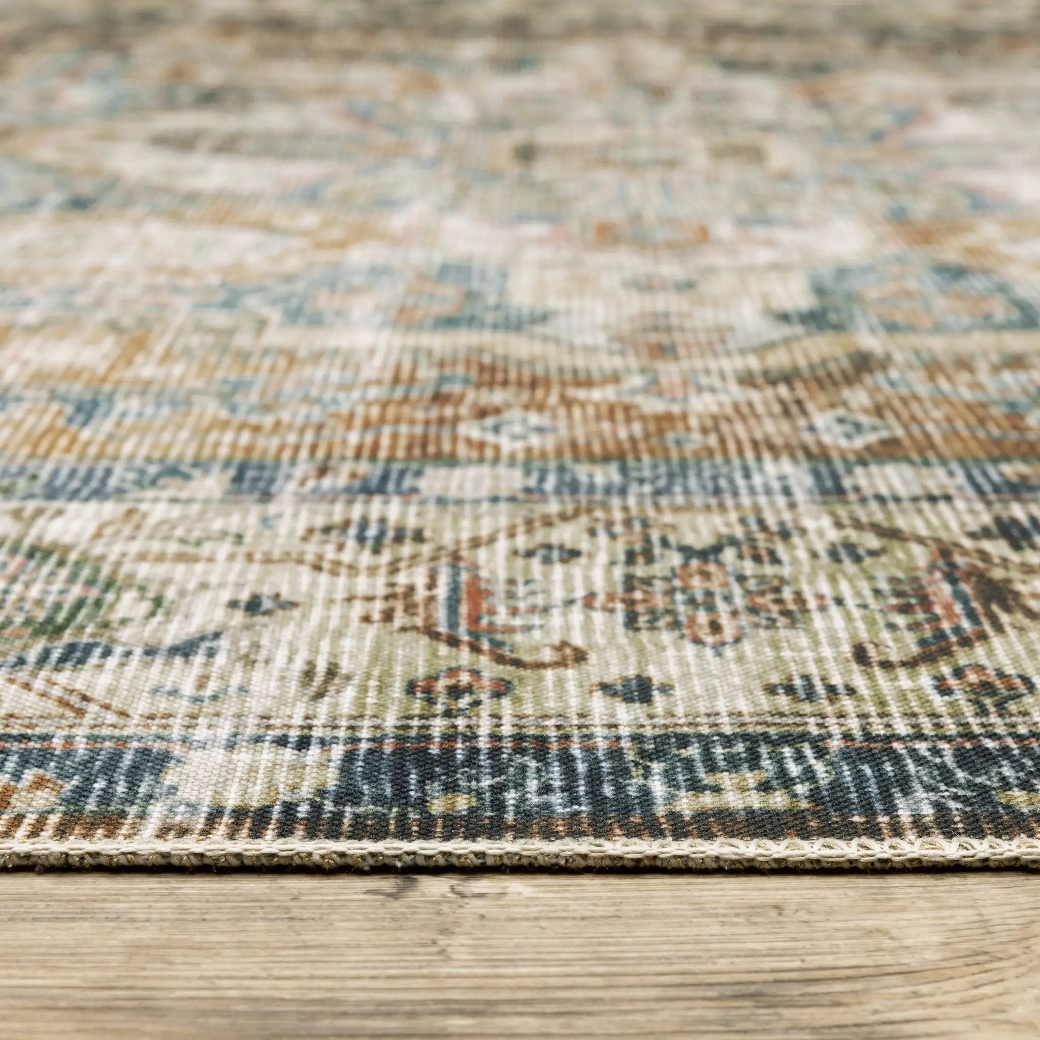 Charleston CHA02 Blue/ Gold Area Rug by Oriental Weavers