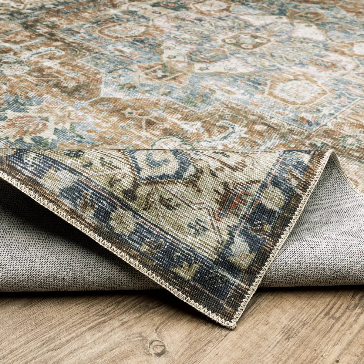 Charleston CHA02 Blue/ Gold Area Rug by Oriental Weavers