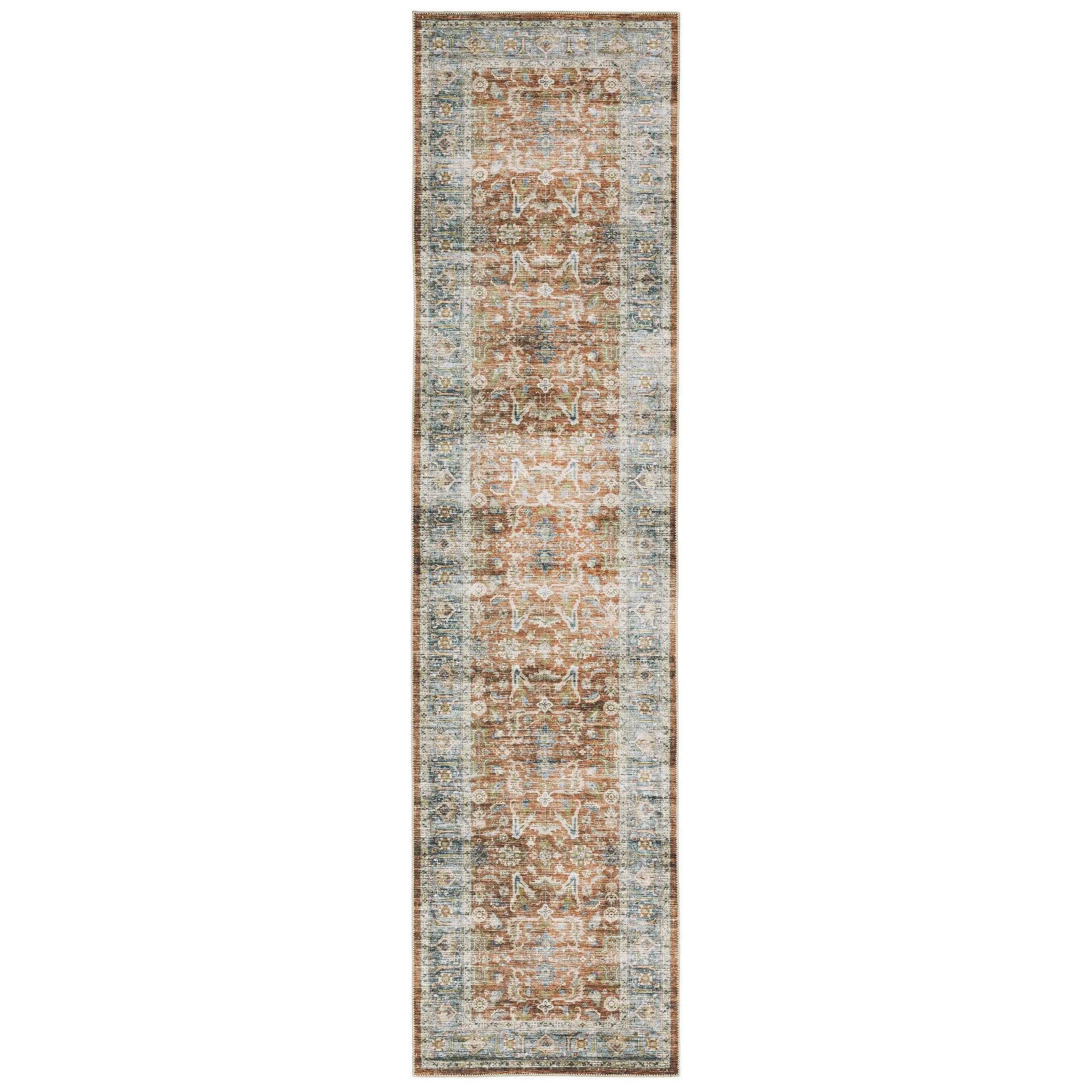 Charleston CHA04 Rust/ Blue Area Rug by Oriental Weavers