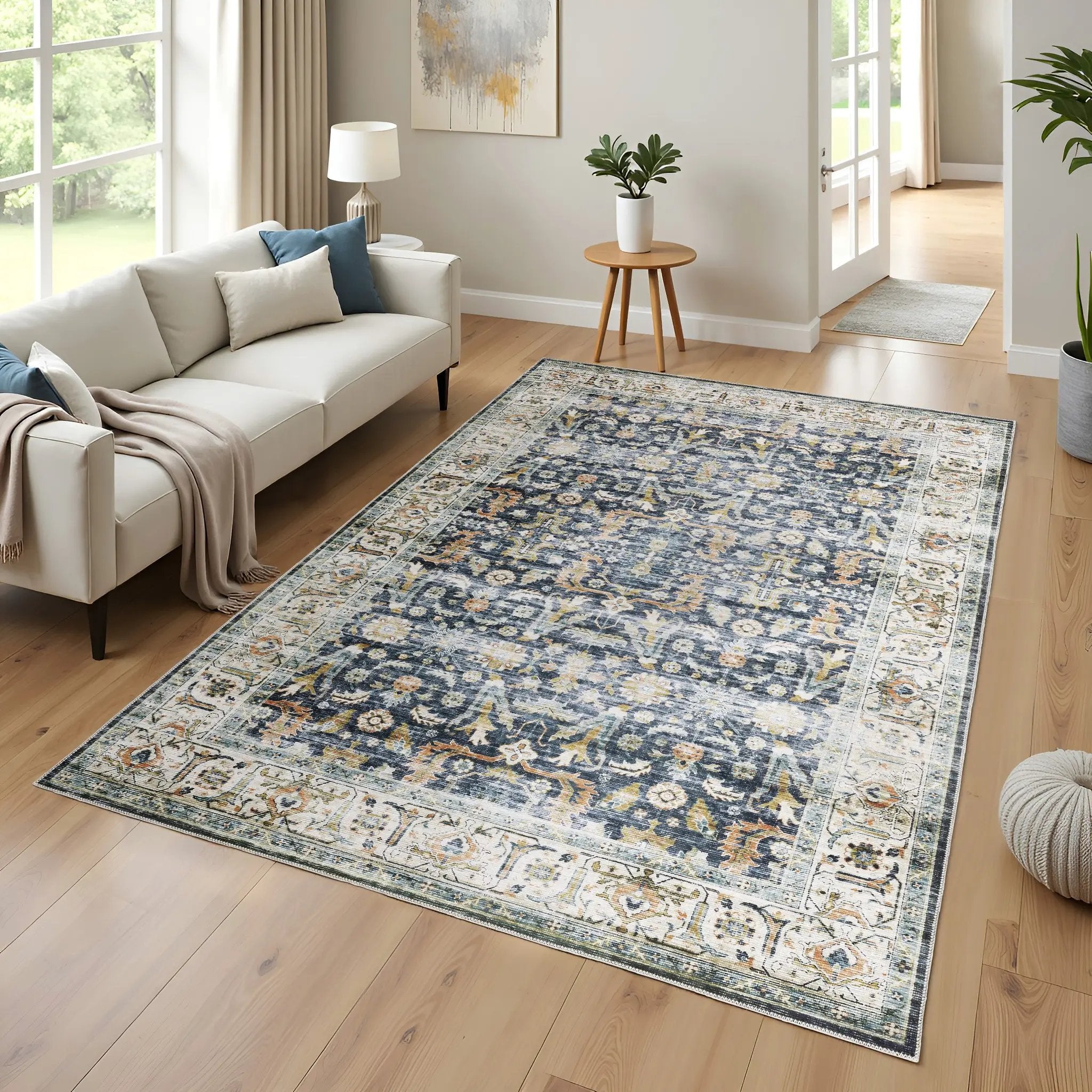 Charleston CHA05 Blue/ Gold Area Rug by Oriental Weavers
