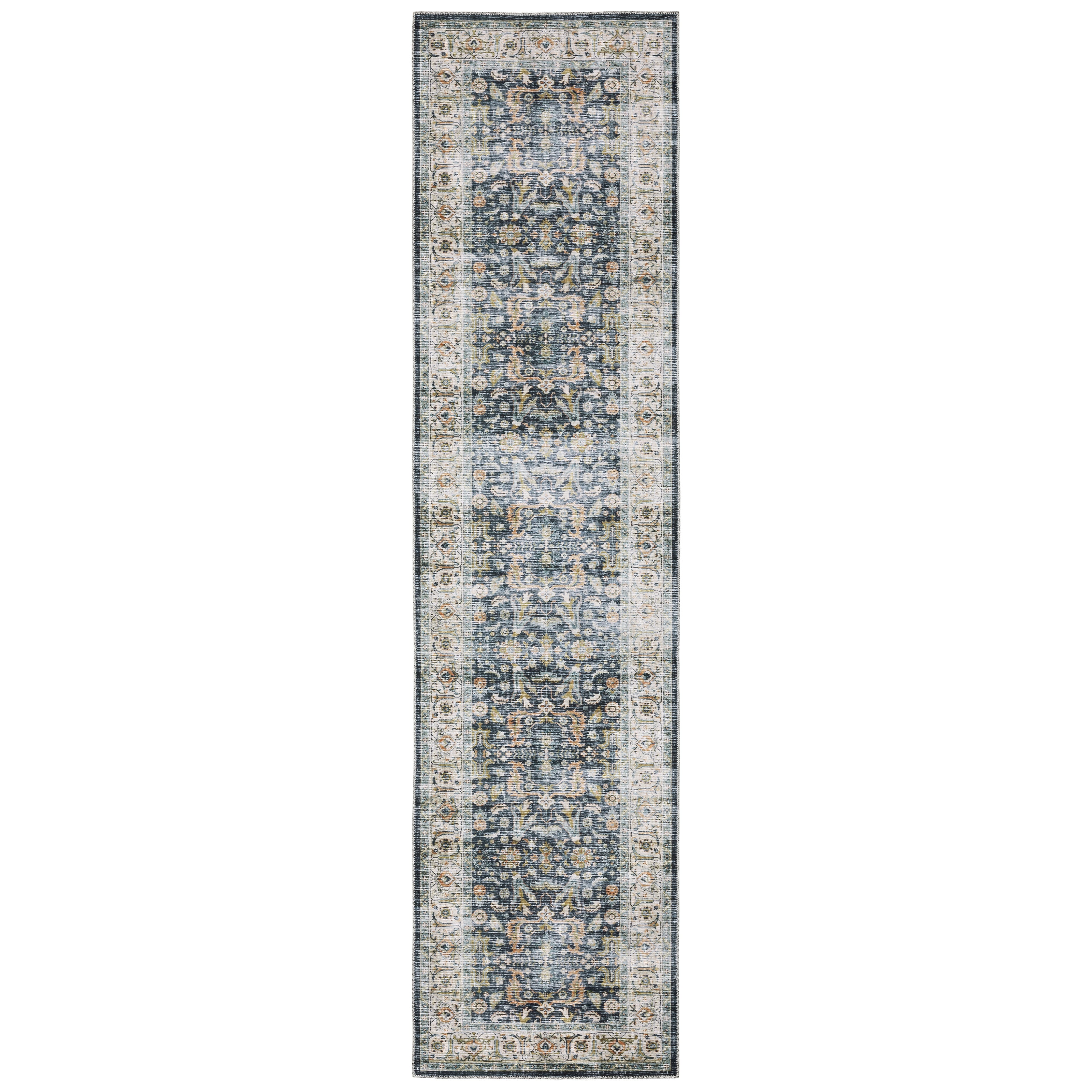 Oriental Weavers Charleston CHA05 traditional rug featuring decorative pattern in blue/ gold tones