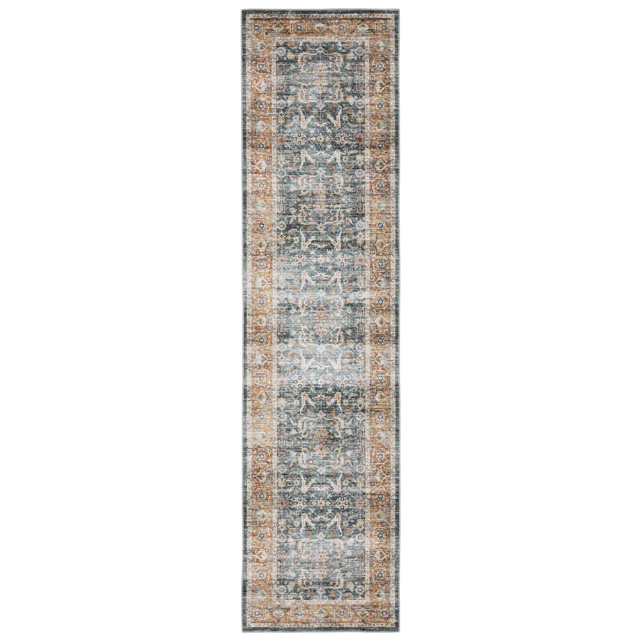 Charleston CHA06 Blue/ Rust Area Rug by Oriental Weavers