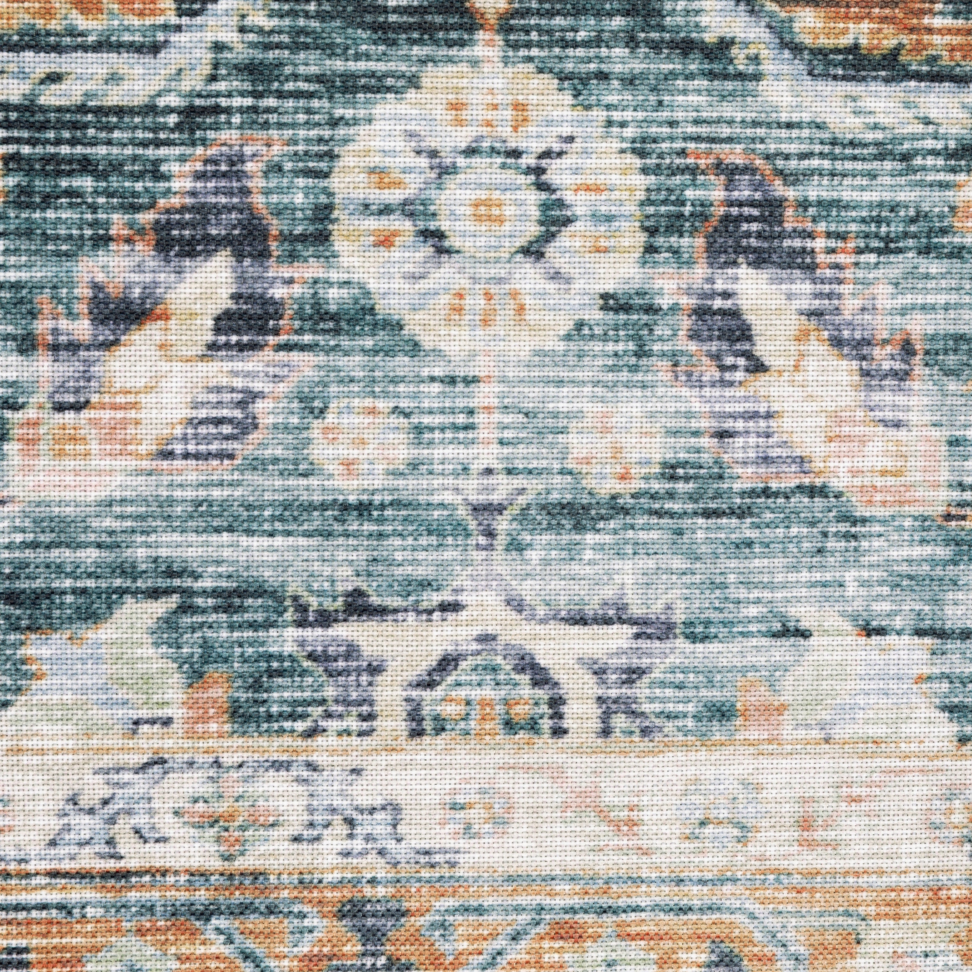 Oriental Weavers Charleston CHA06 traditional rug featuring decorative pattern in blue/ rust tones