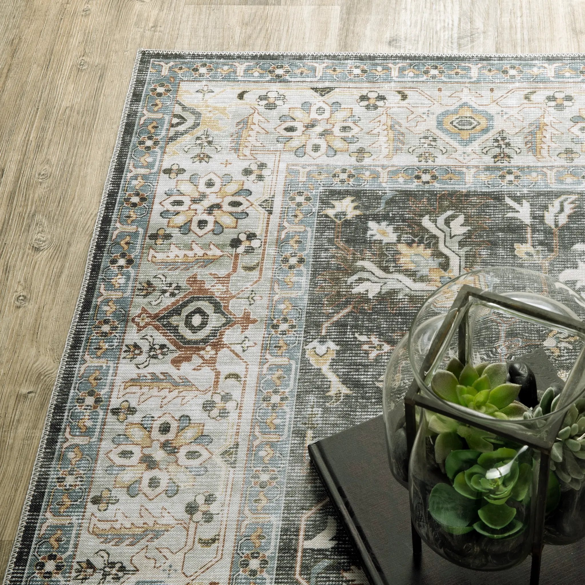 Charleston CHA09 Charcoal/ Gold Area Rug by Oriental Weavers
