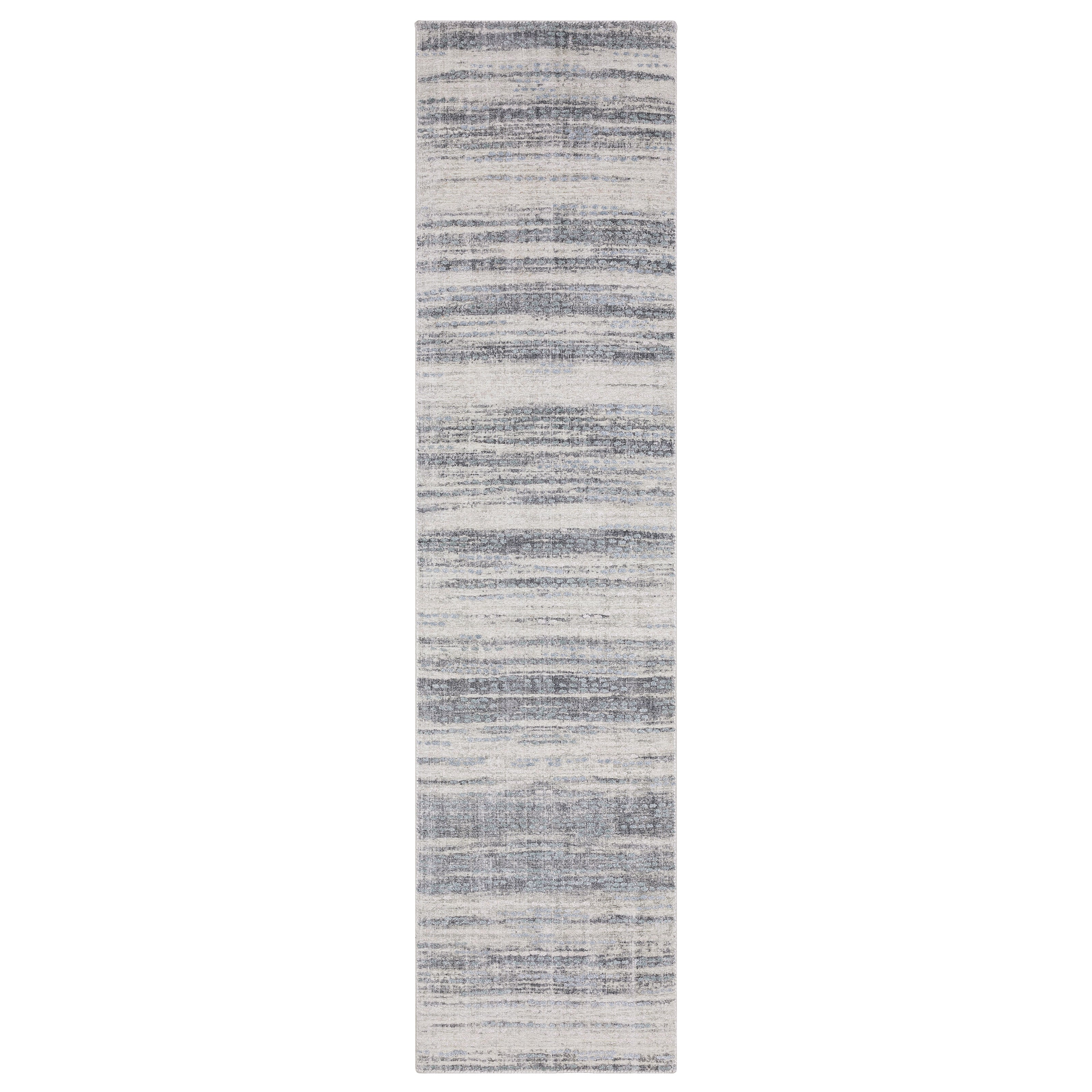 Oriental Weavers Clarke CLA04 soft modern rug featuring abstract pattern in ivory/ blue tones
