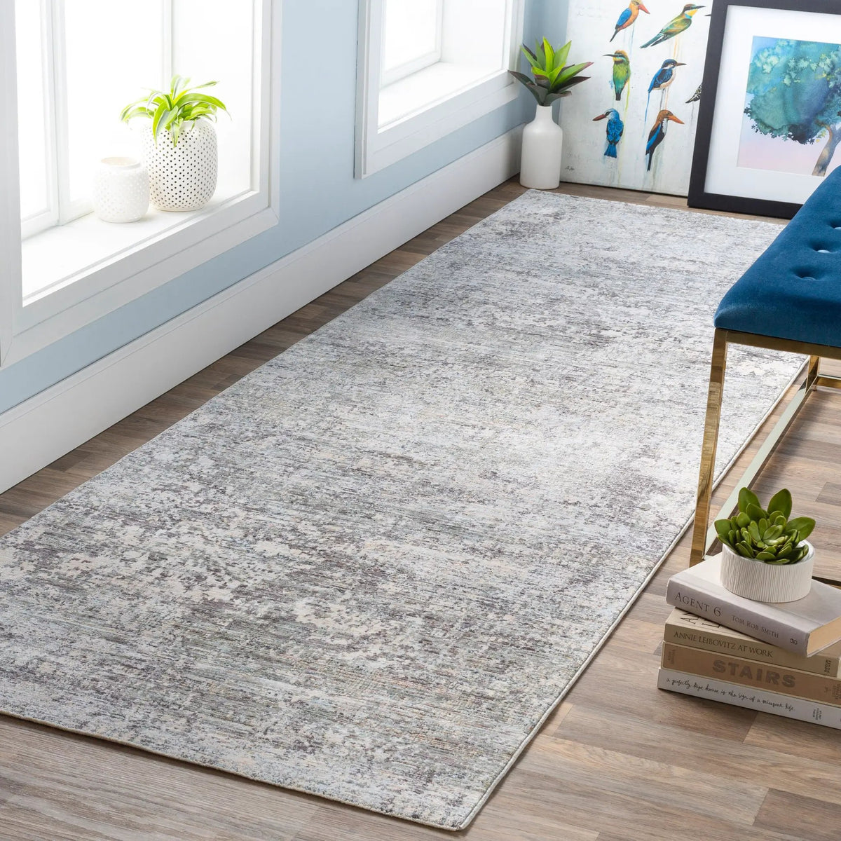 Presidential PDT-2303 Ice-Blue Area Rug by LIVABLISS