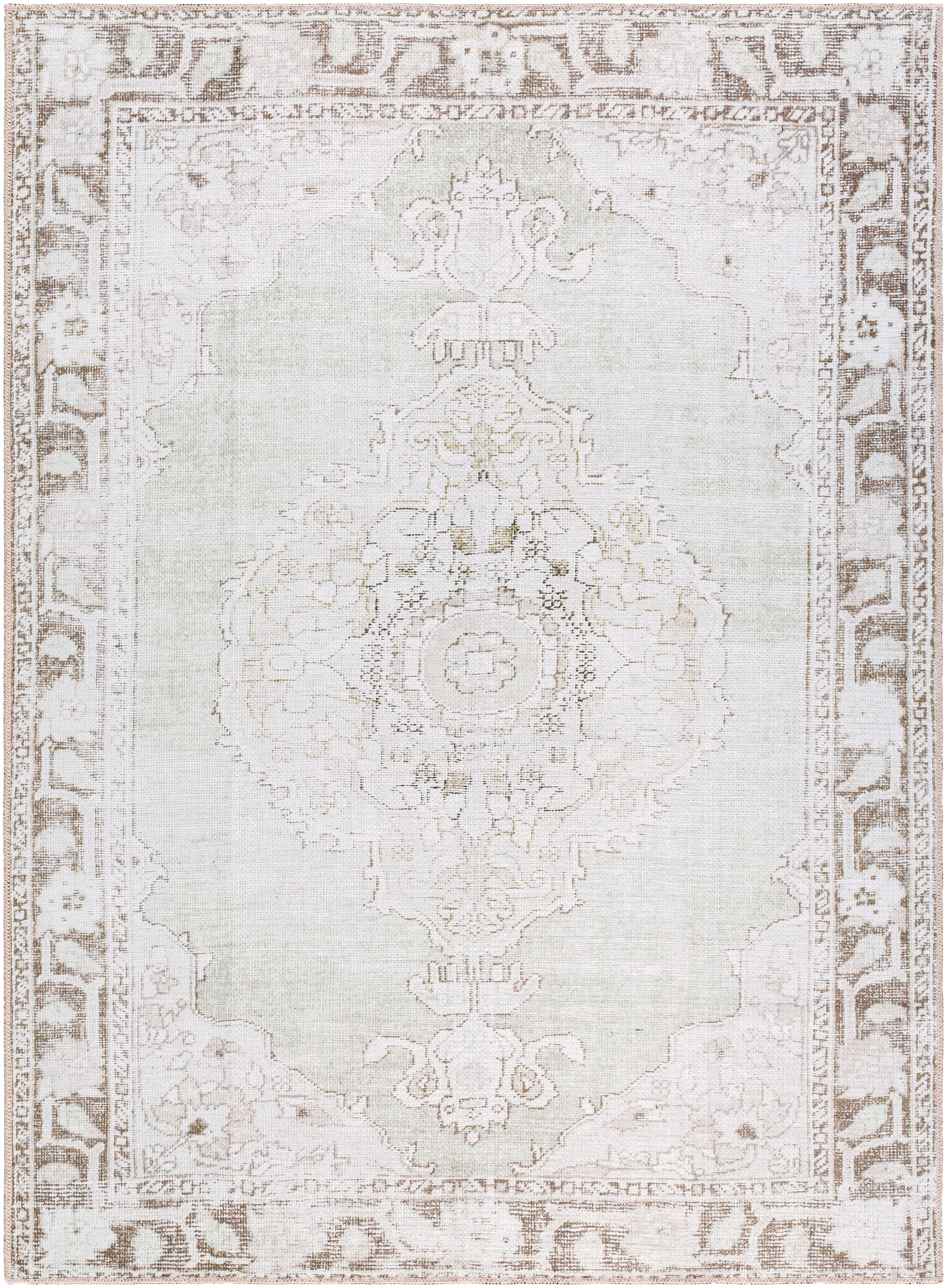 Our PNW Home Rainier PNWRN-2300 Light Sage Machine Washable Area Rug by LIVABLISS