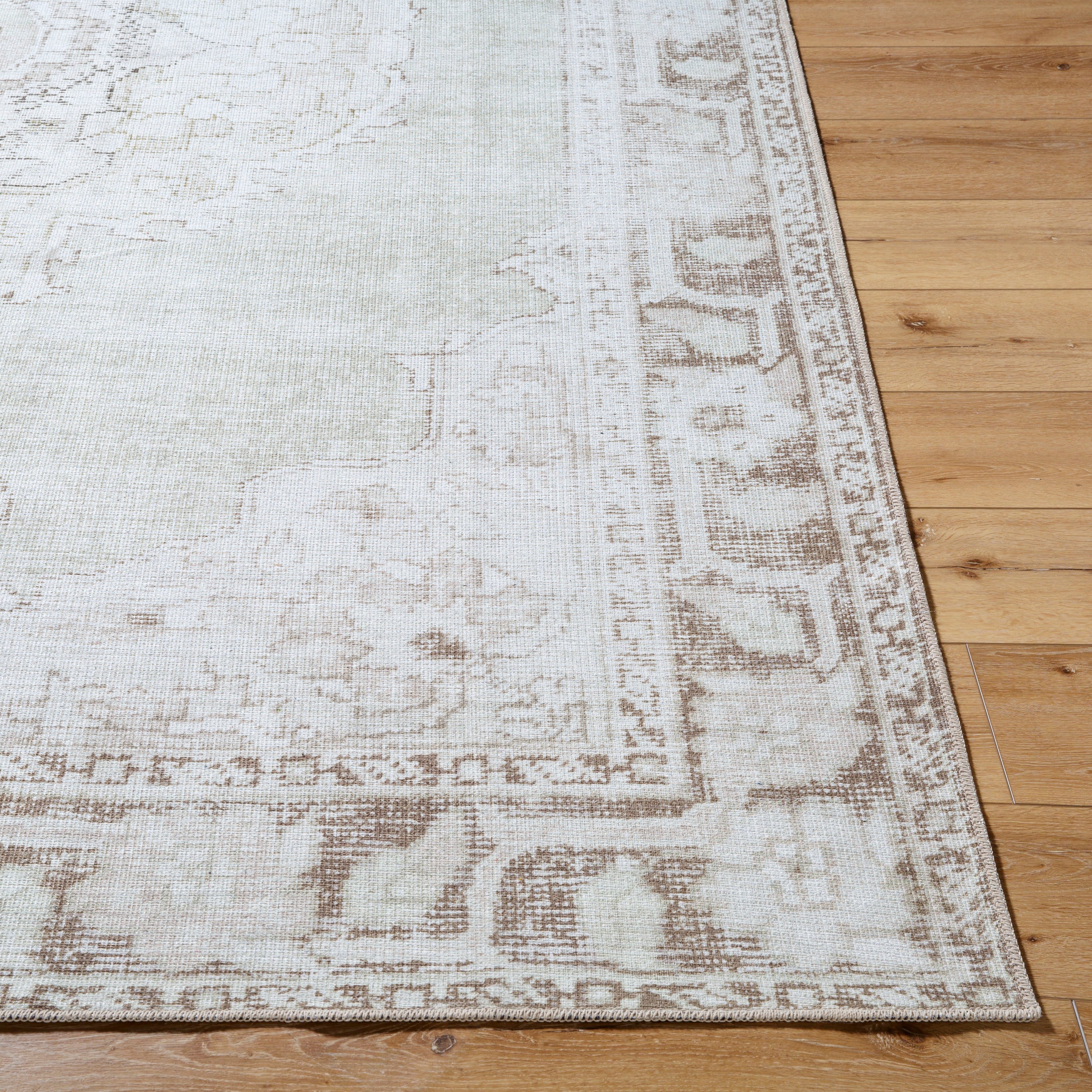 Our PNW Home Rainier PNWRN-2300 Light Sage Machine Washable Area Rug by LIVABLISS