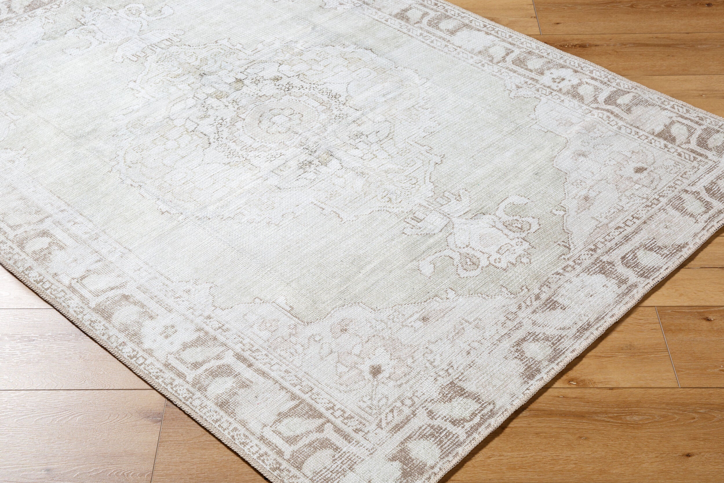 Our PNW Home Rainier PNWRN-2300 Light Sage Machine Washable Area Rug by LIVABLISS