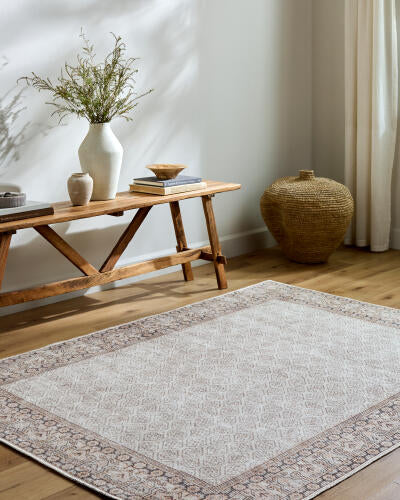 Our PNW Home Rainier PNWRN-2309 Cream Machine Washable Area Rug by LIVABLISS