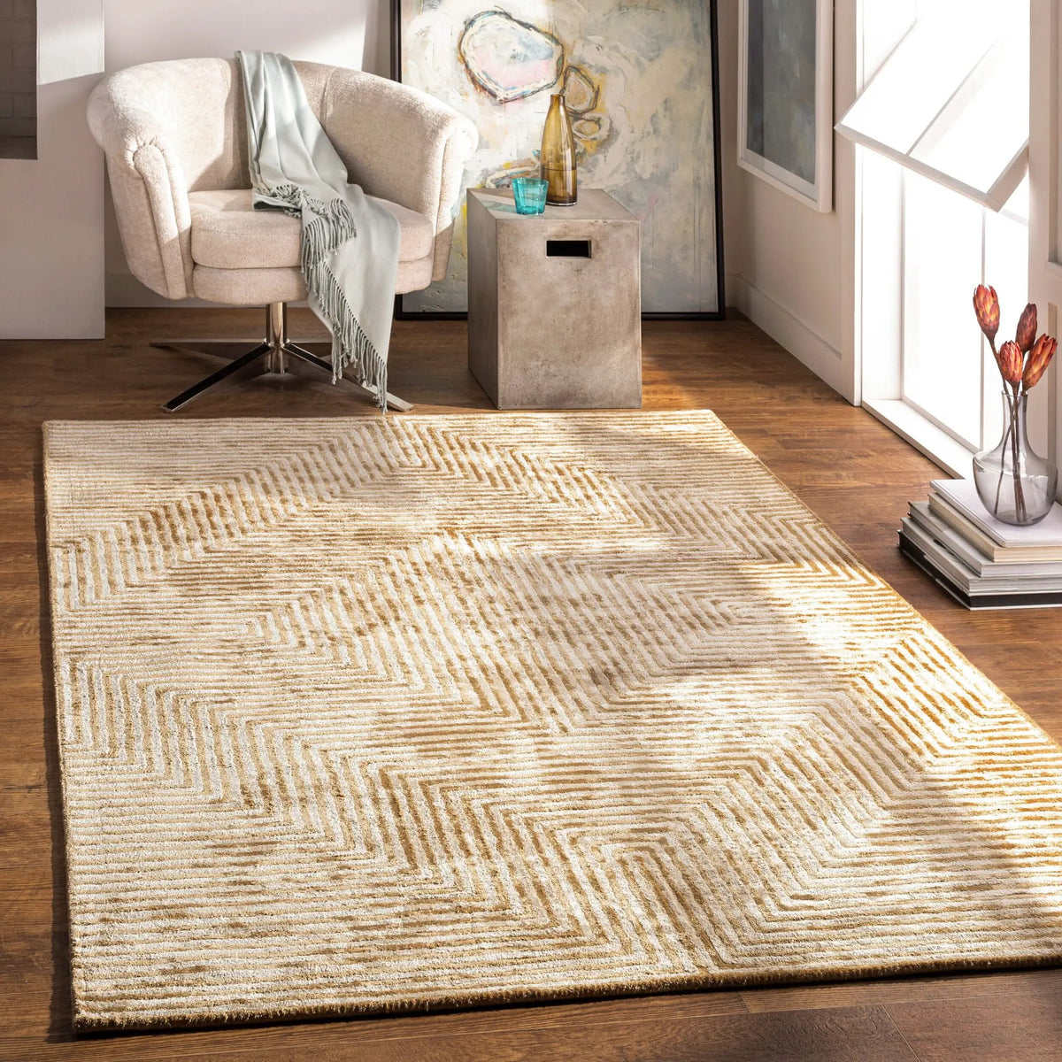 LIVABLISS Quartz QTZ-5031 Brown Area Rug
