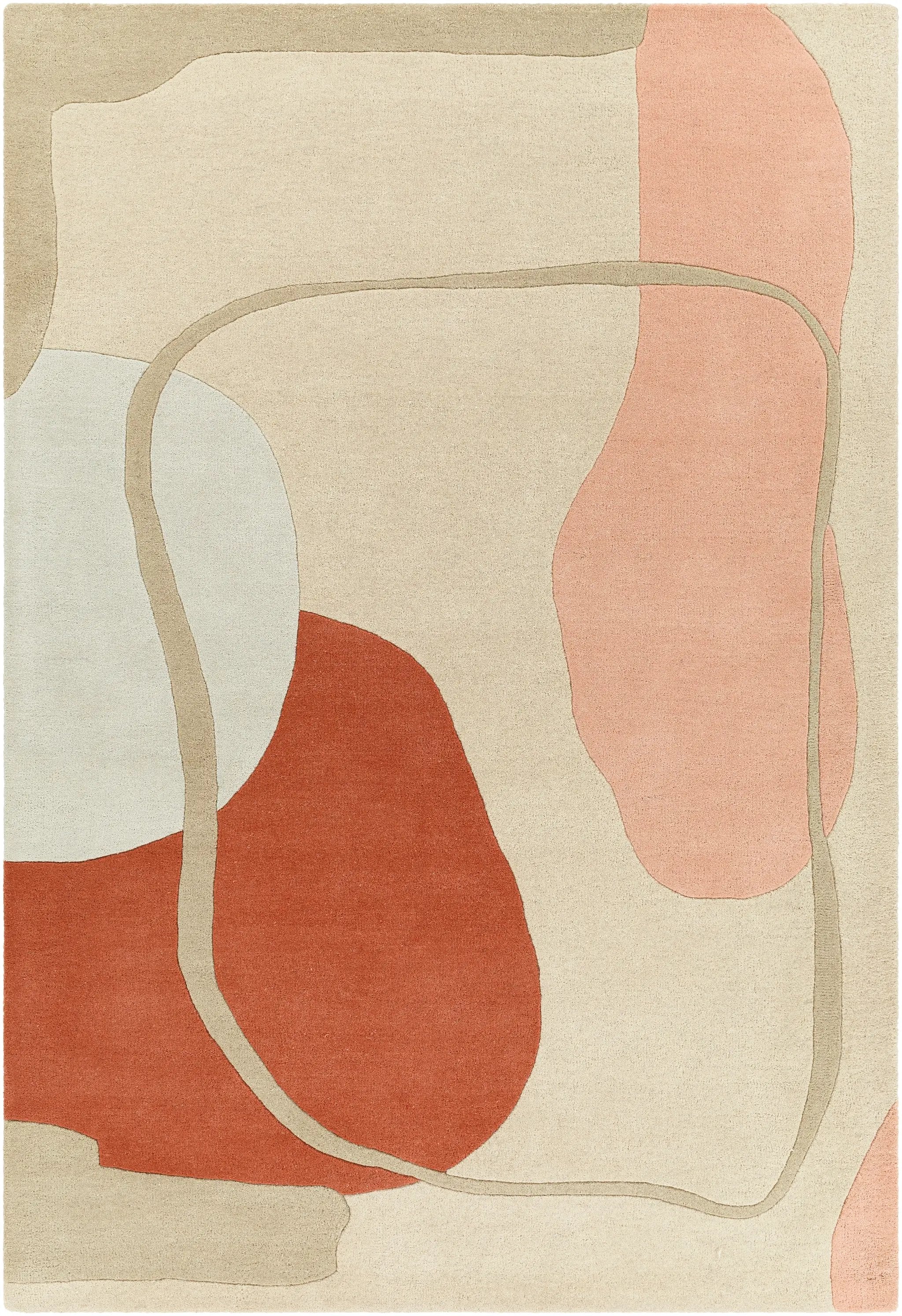 Queens QUN-2307 Rust Area Rug by LIVABLISS