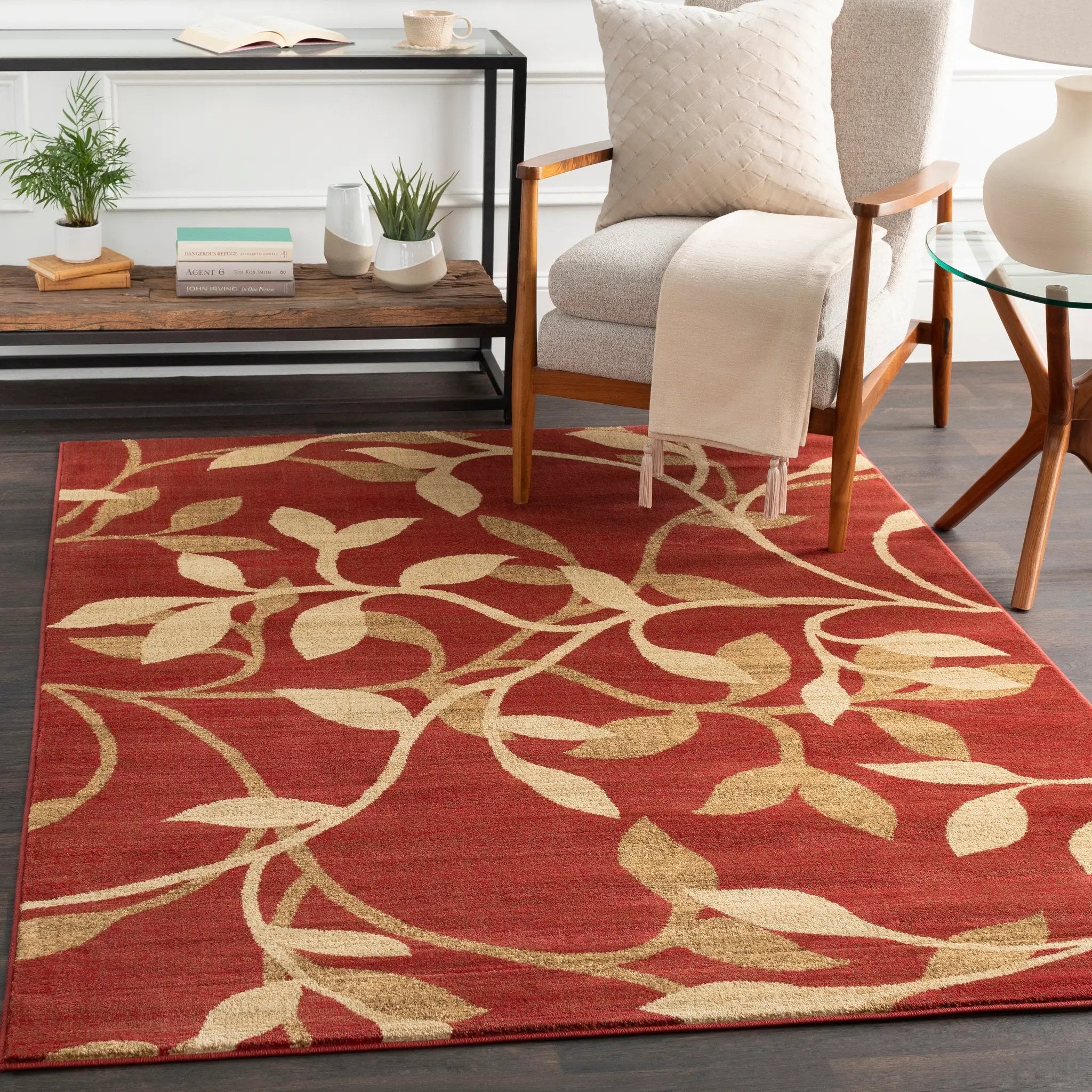 Riley RLY-5011 Red Area Rug by LIVABLISS