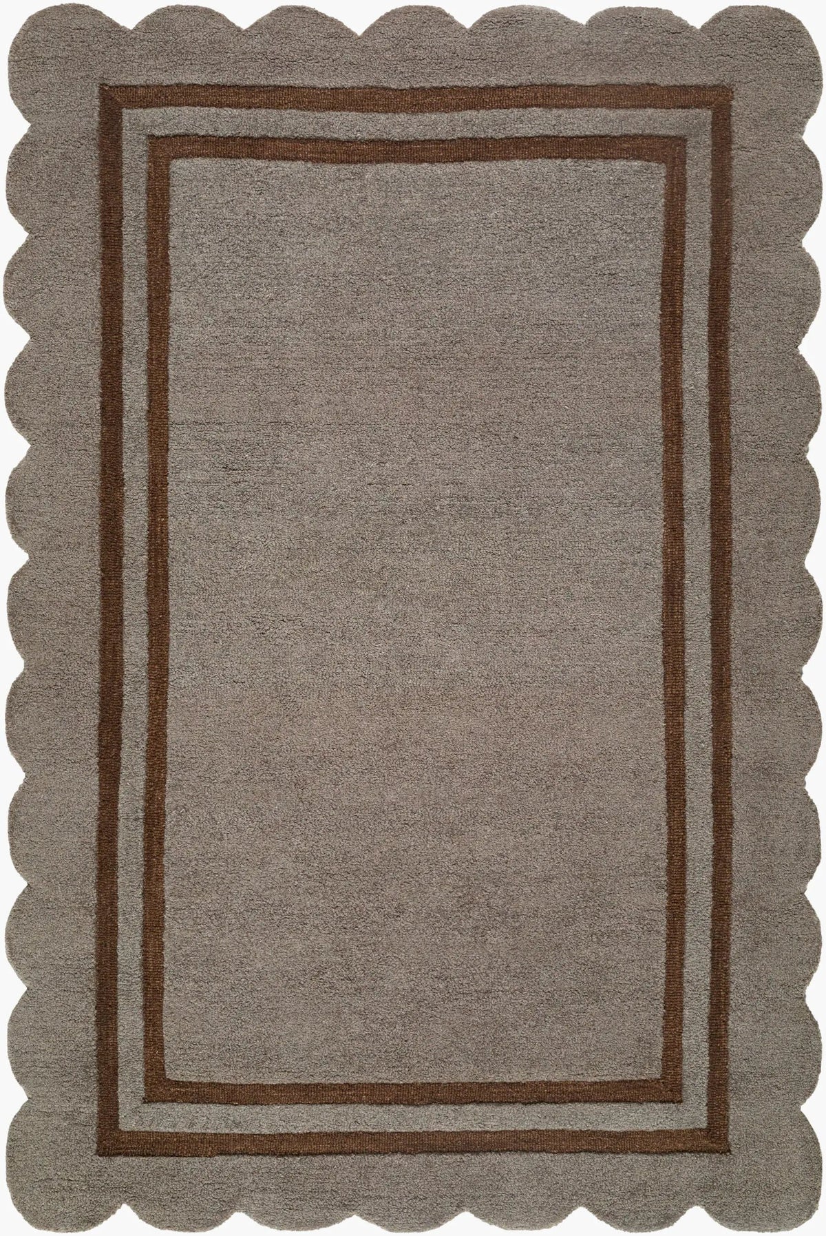 LIVABLISS Scalloped SCP-2303 Charcoal Area Rug