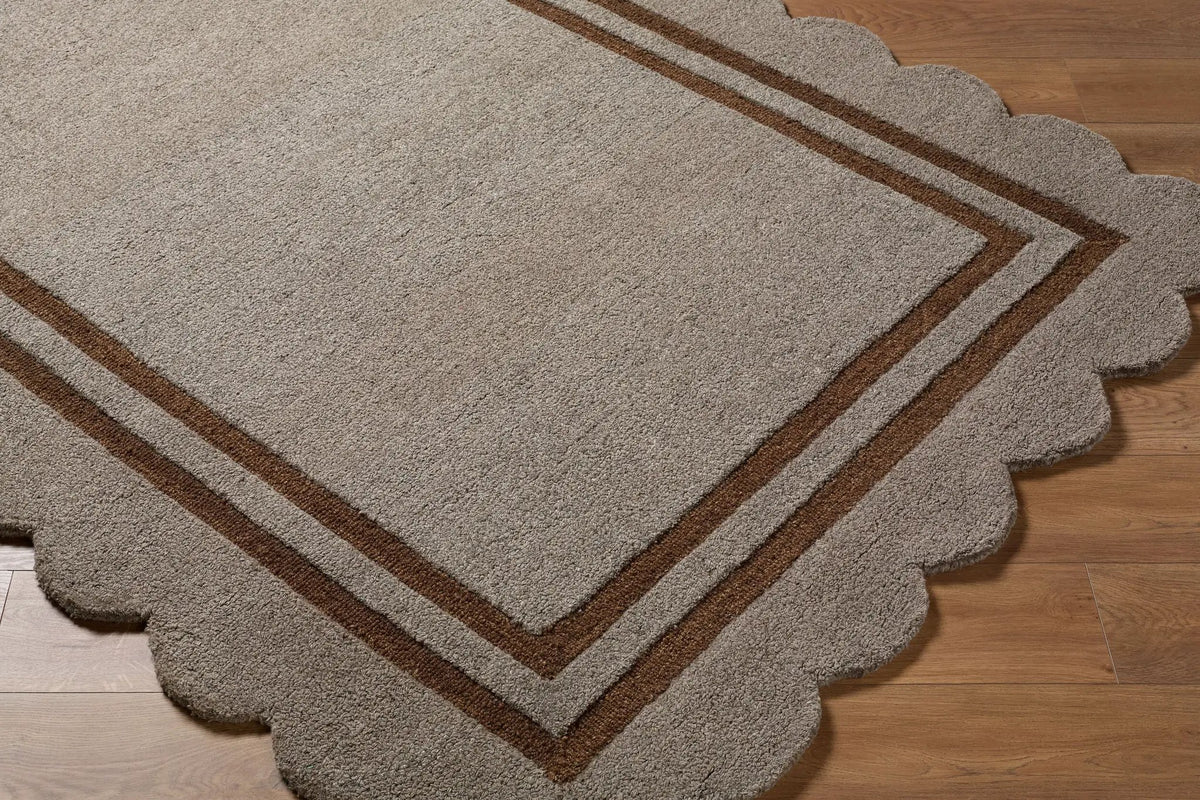 LIVABLISS Scalloped SCP-2303 Charcoal Area Rug