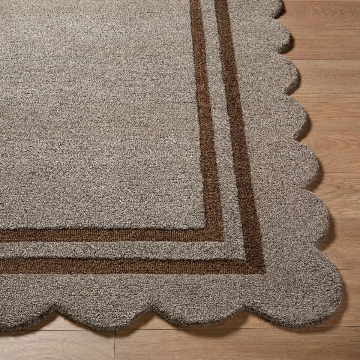 LIVABLISS Scalloped SCP-2303 Charcoal Area Rug