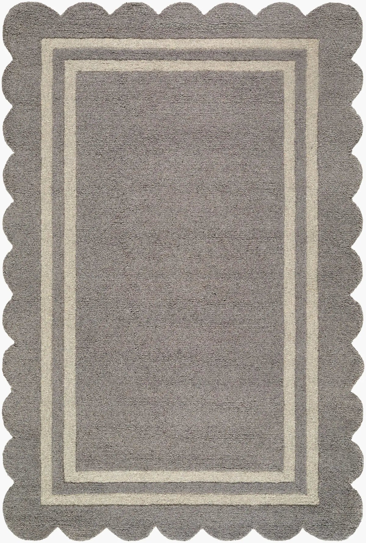 LIVABLISS Scalloped SCP-2304 Slate-Gray Area Rug