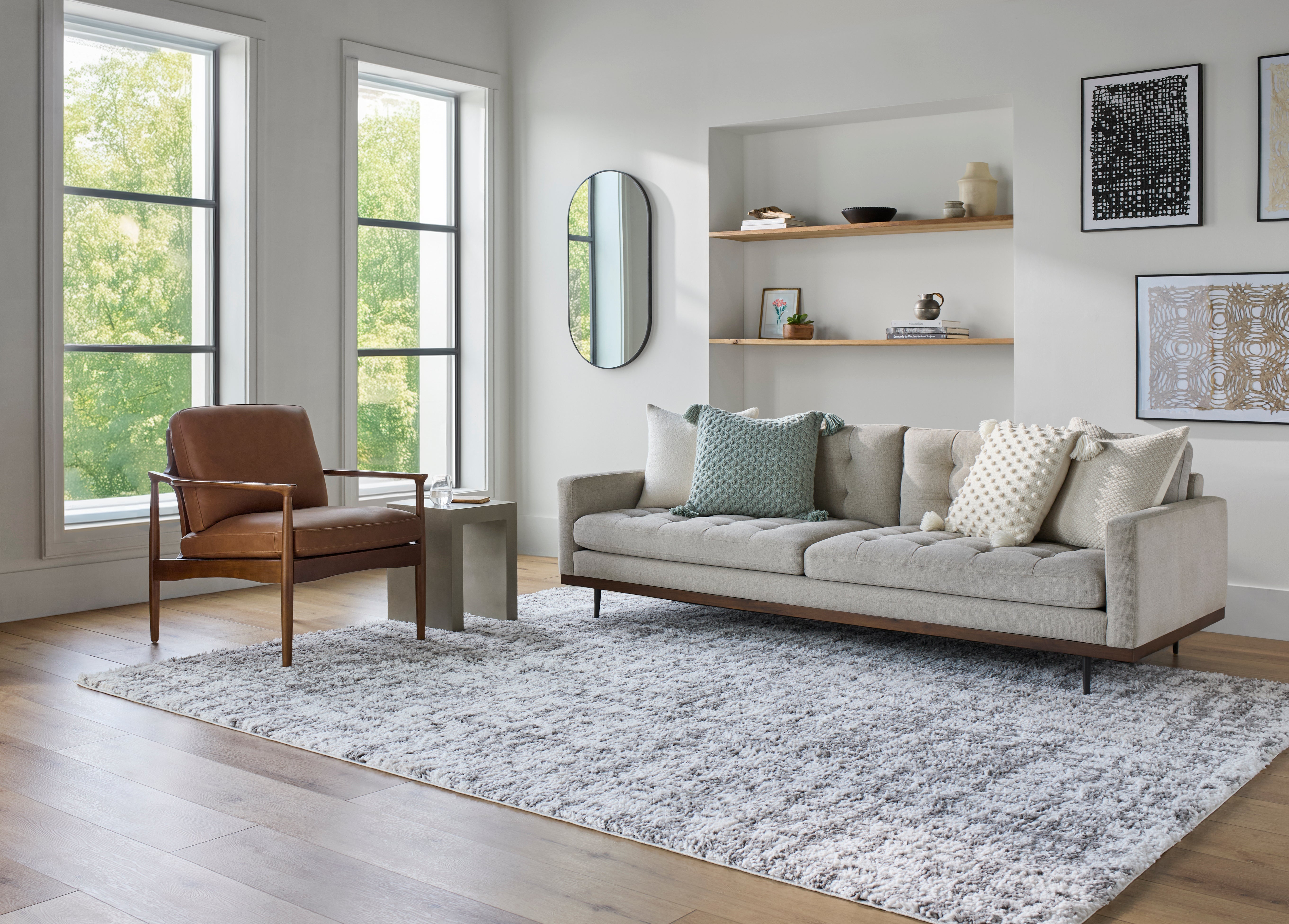Surya Sacramento Shag SCS-2306 White Area Rug by LIVABLISS