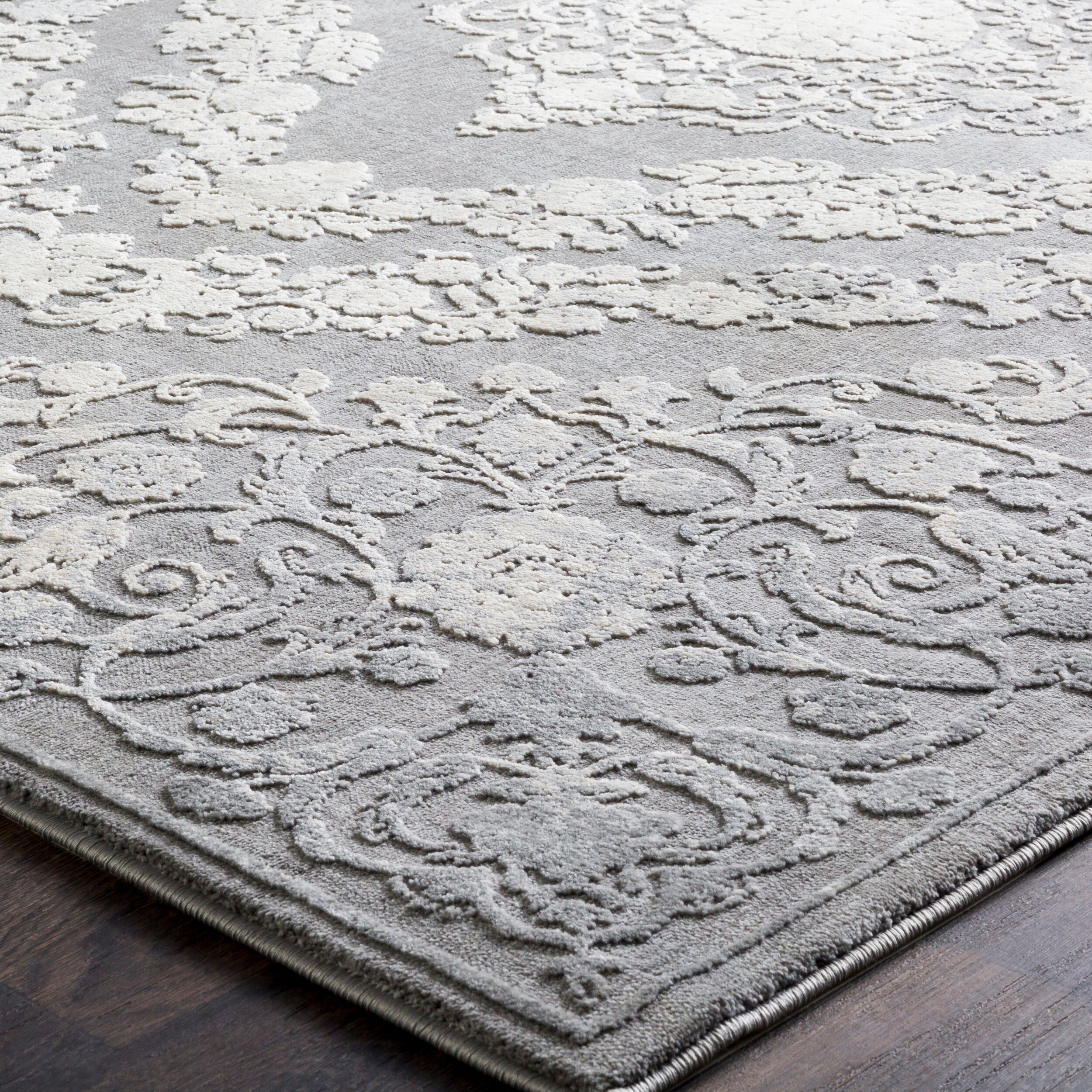 Surya Tibetan TBT-2301 Charcoal Area Rug by LIVABLISS