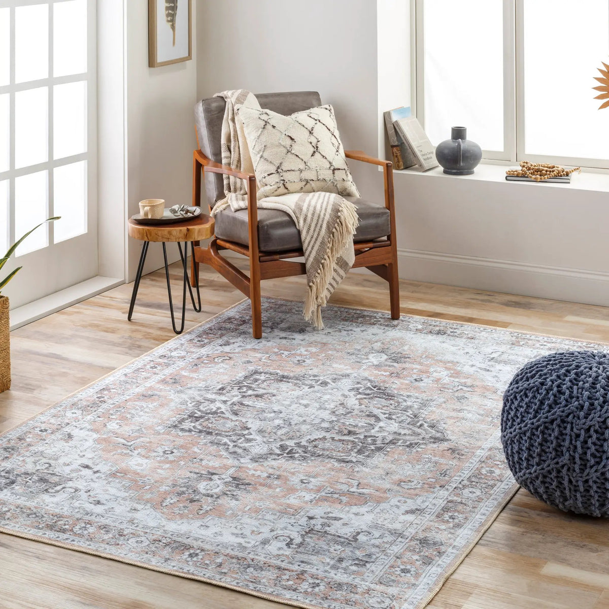 Tahmis THI-2702 Beige Area Rug by LIVABLISS