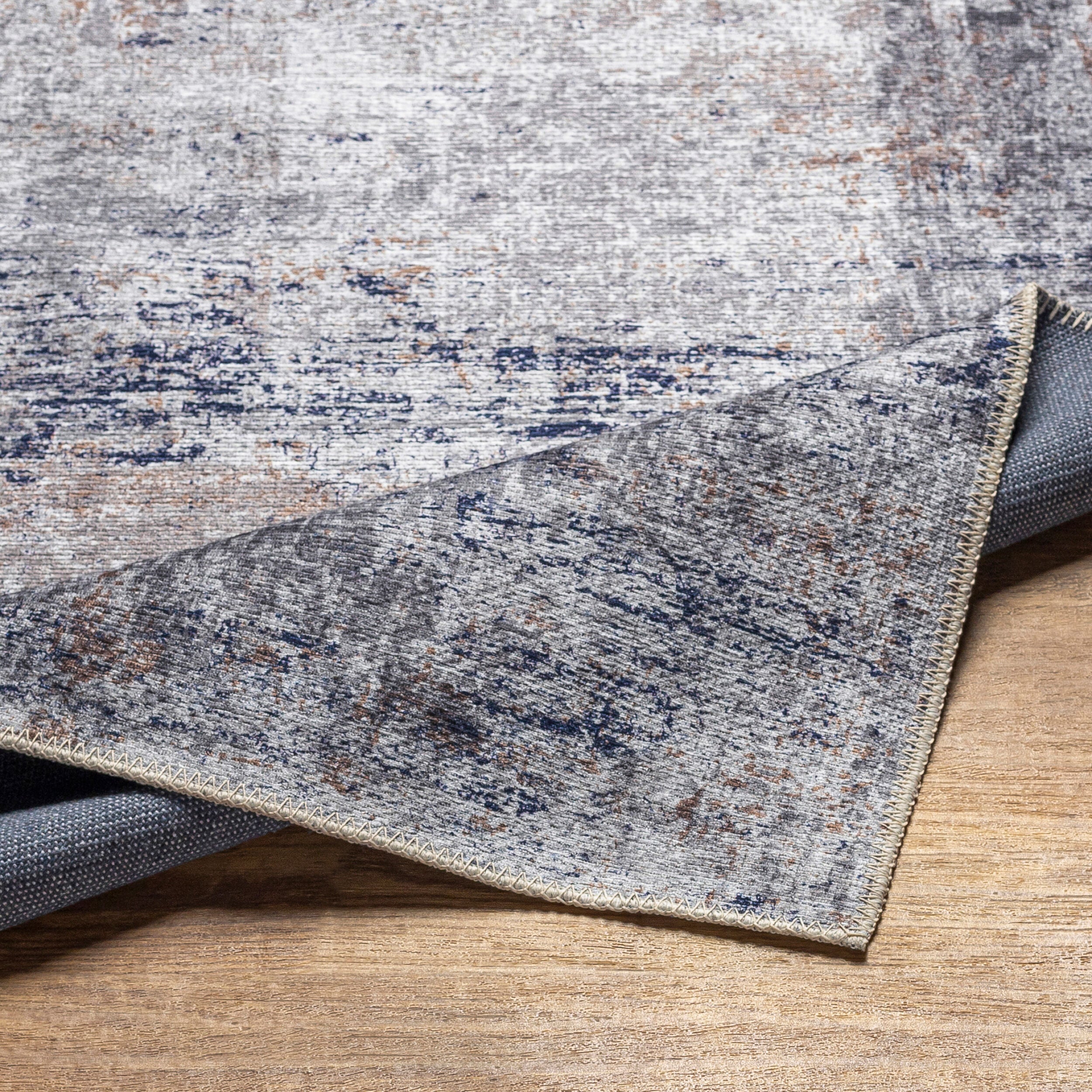 Surya Tahmis THI-2708 Dark Blue Machine Washable Area Rug by LIVABLISS