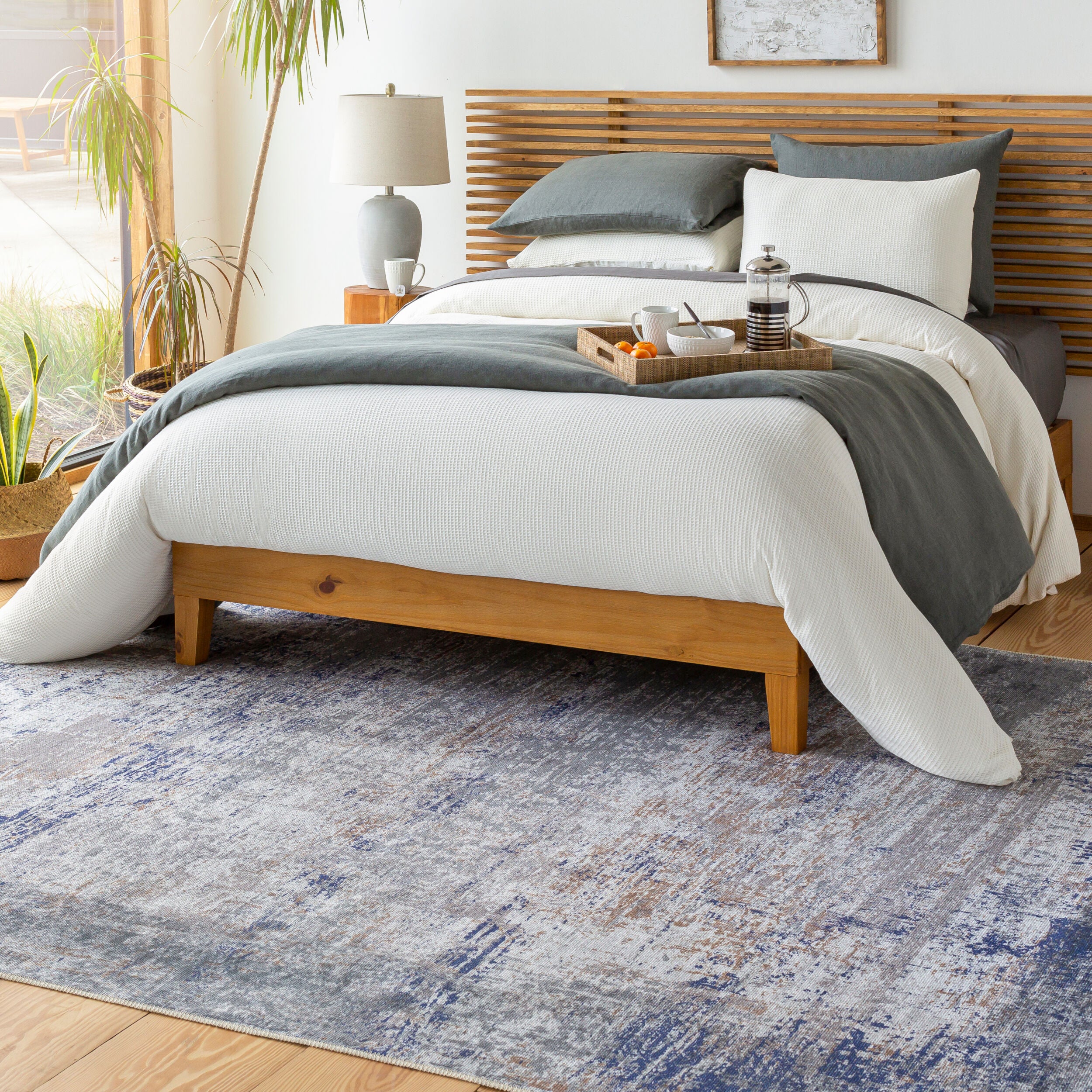 Surya Tahmis THI-2708 Dark Blue Machine Washable Area Rug by LIVABLISS