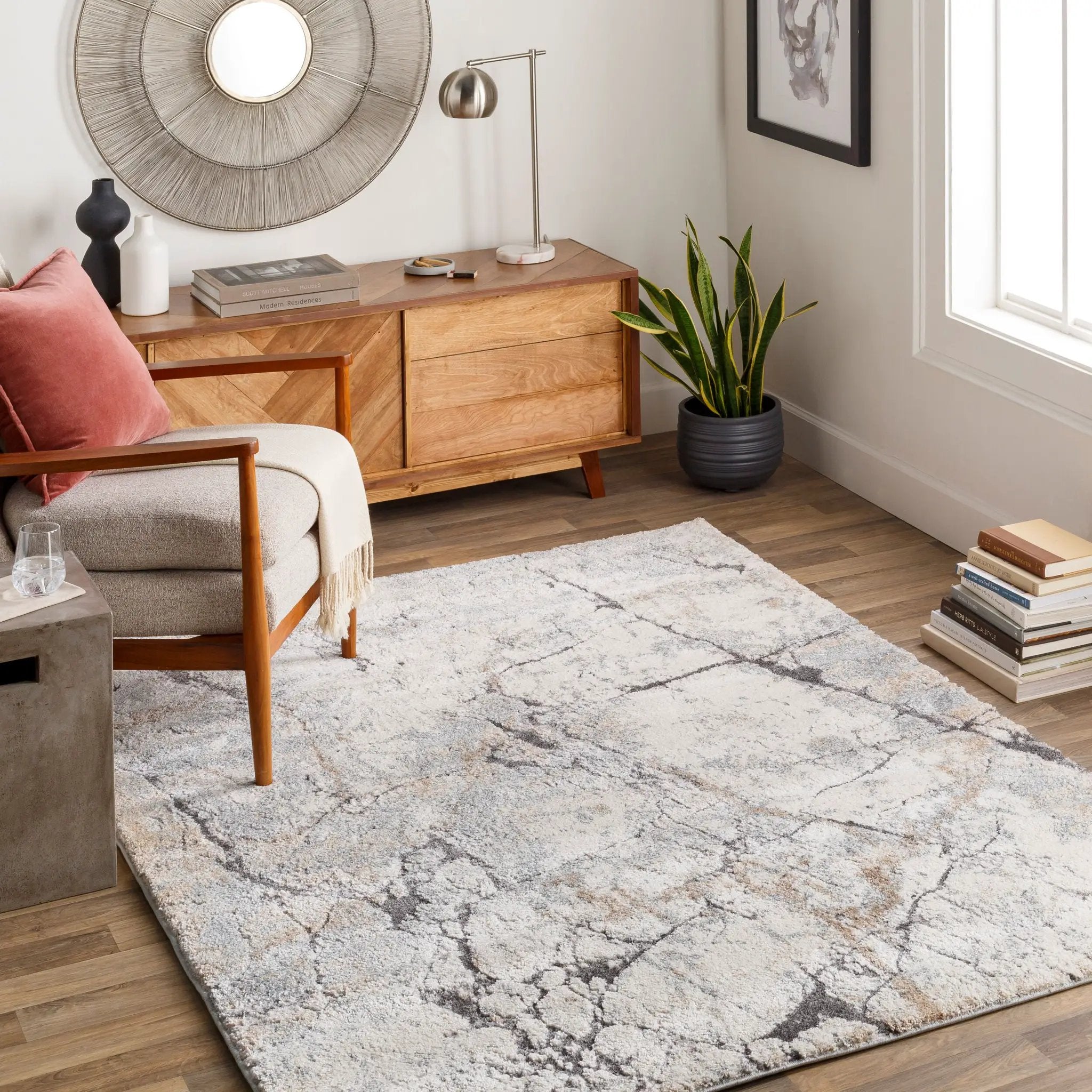 Tuscany TUS-2314 Ivory Area Rug by LIVABLISS
