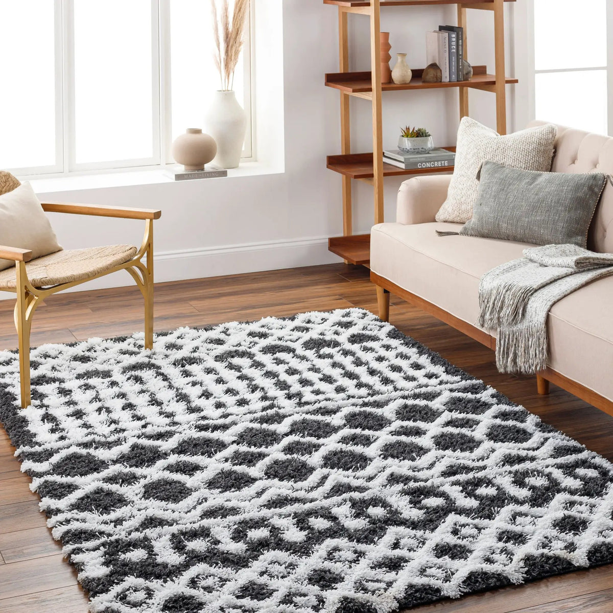 LIVABLISS Urban Shag USG-2344 Black Area Rug