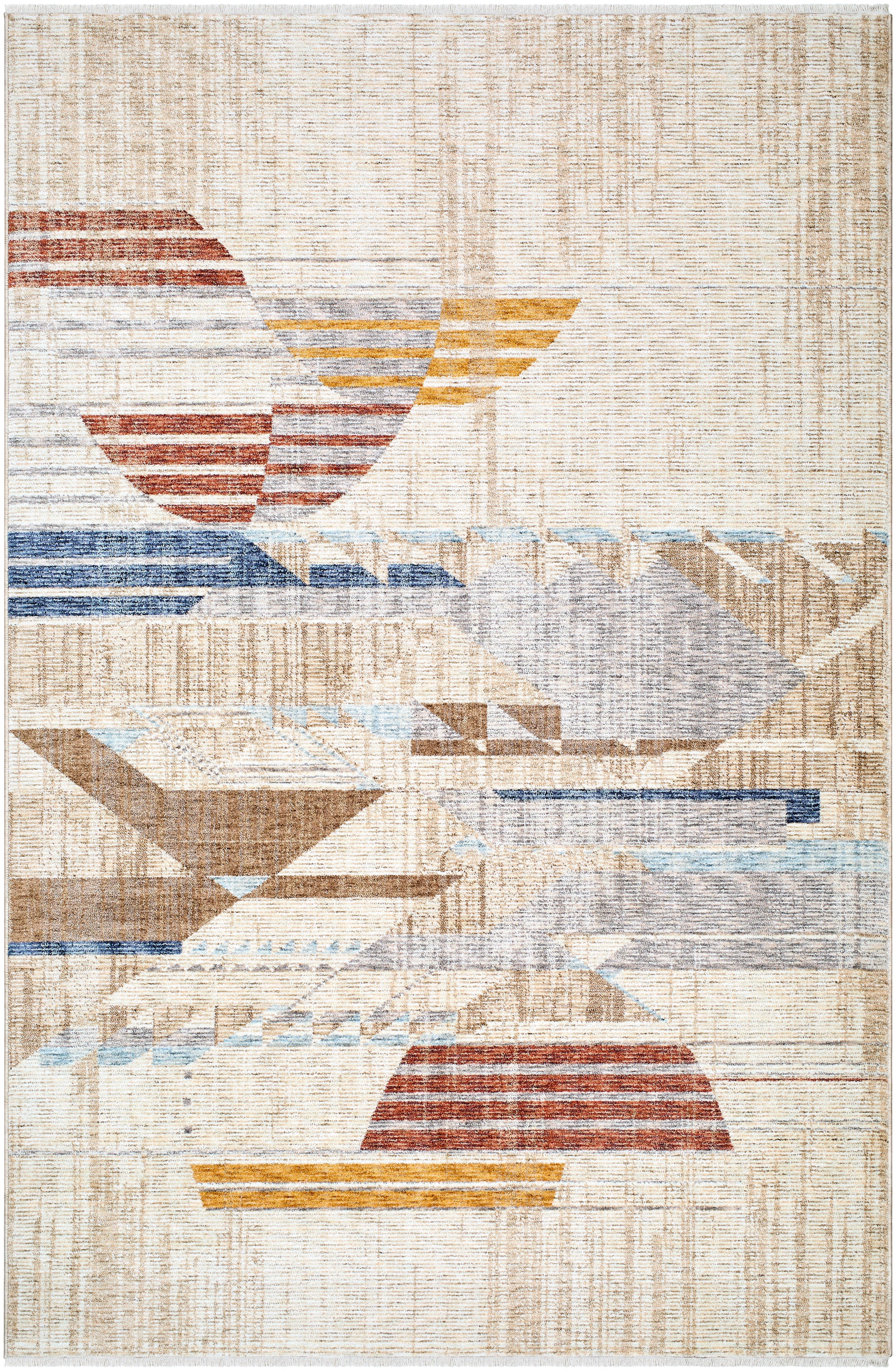 Frank Lloyd Wright Foundation Usonia USO-2303 White Area Rug by LIVABLISS