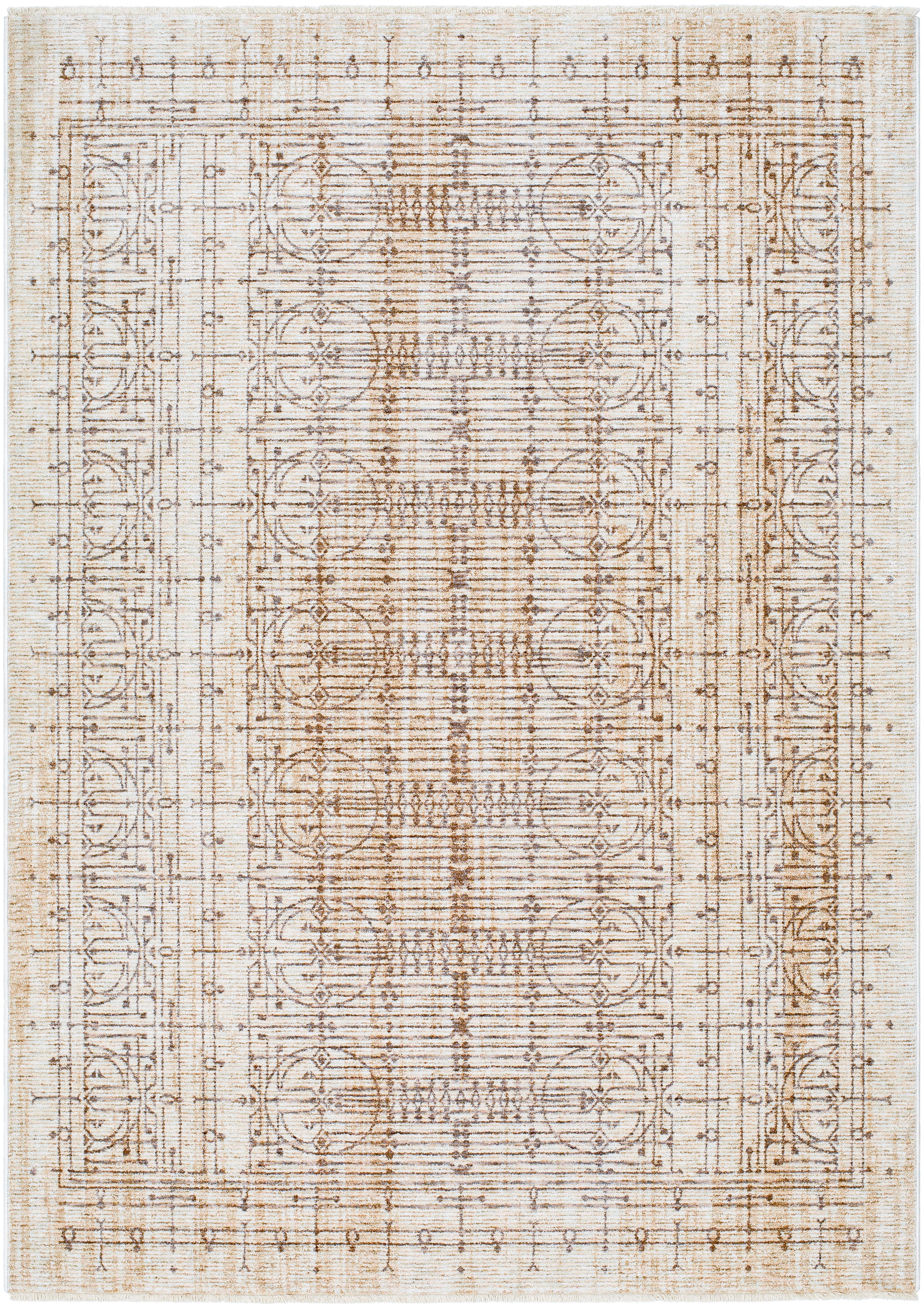 Frank Lloyd Wright Foundation Usonia USO-2304 White Area Rug by LIVABLISS