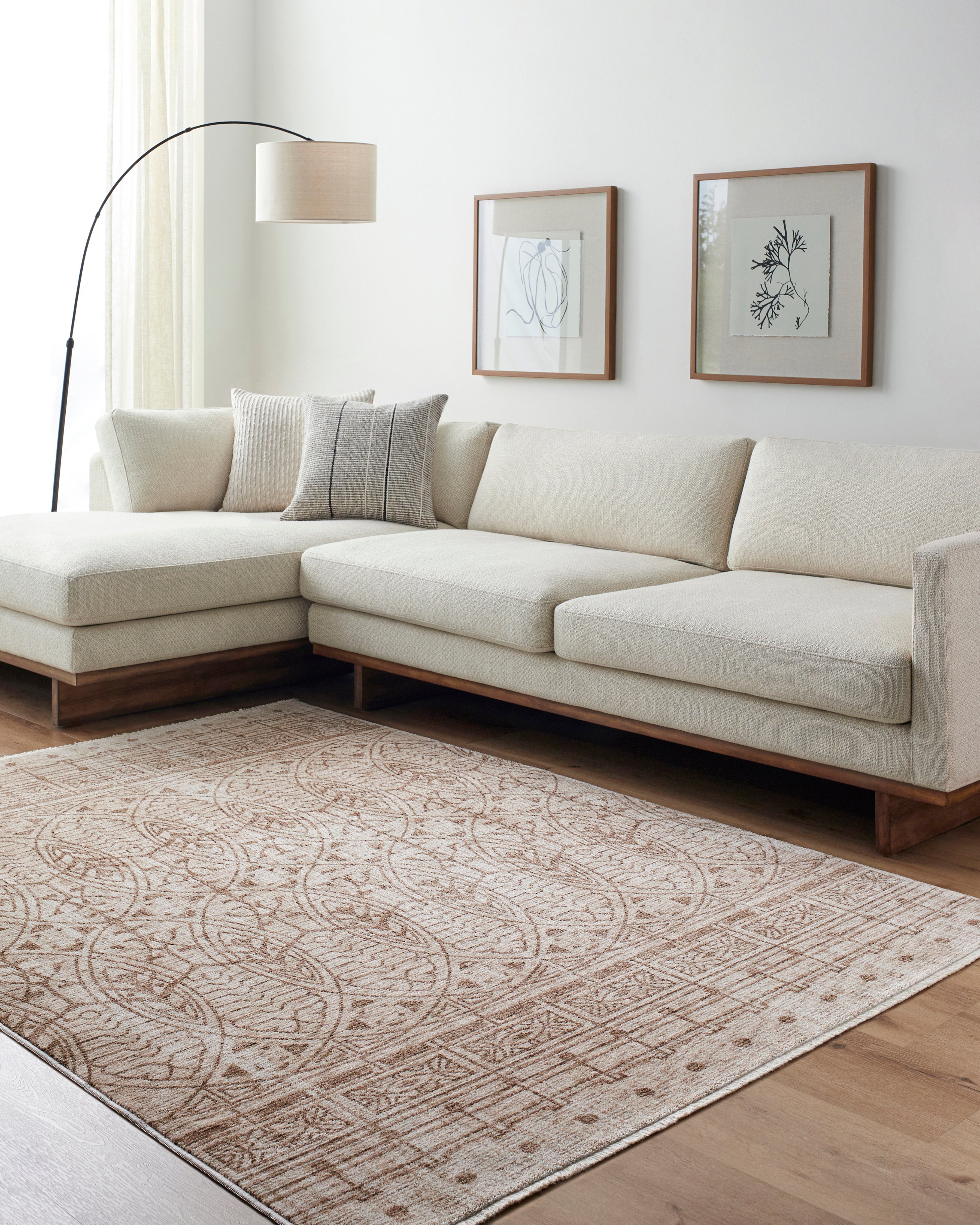Frank Lloyd Wright Foundation x LIVABLISS Usonia USO-2305 White Area Rug