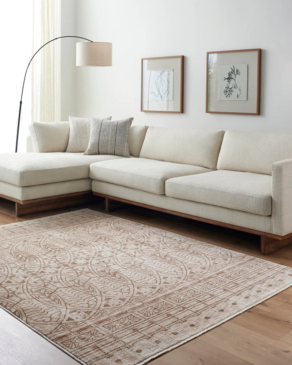 Usonia USO-2305 White Area Rug by Frank Lloyd Wright Foundation x LIVABLISS