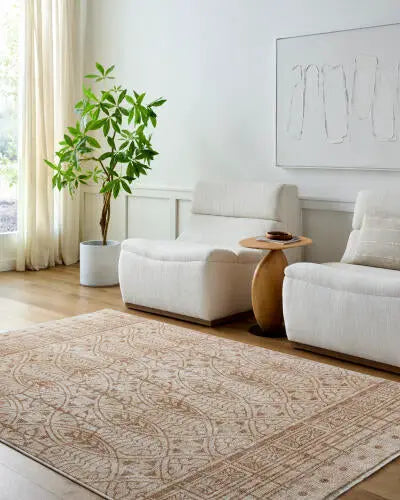 Usonia USO-2305 White Area Rug by Frank Lloyd Wright Foundation x LIVABLISS
