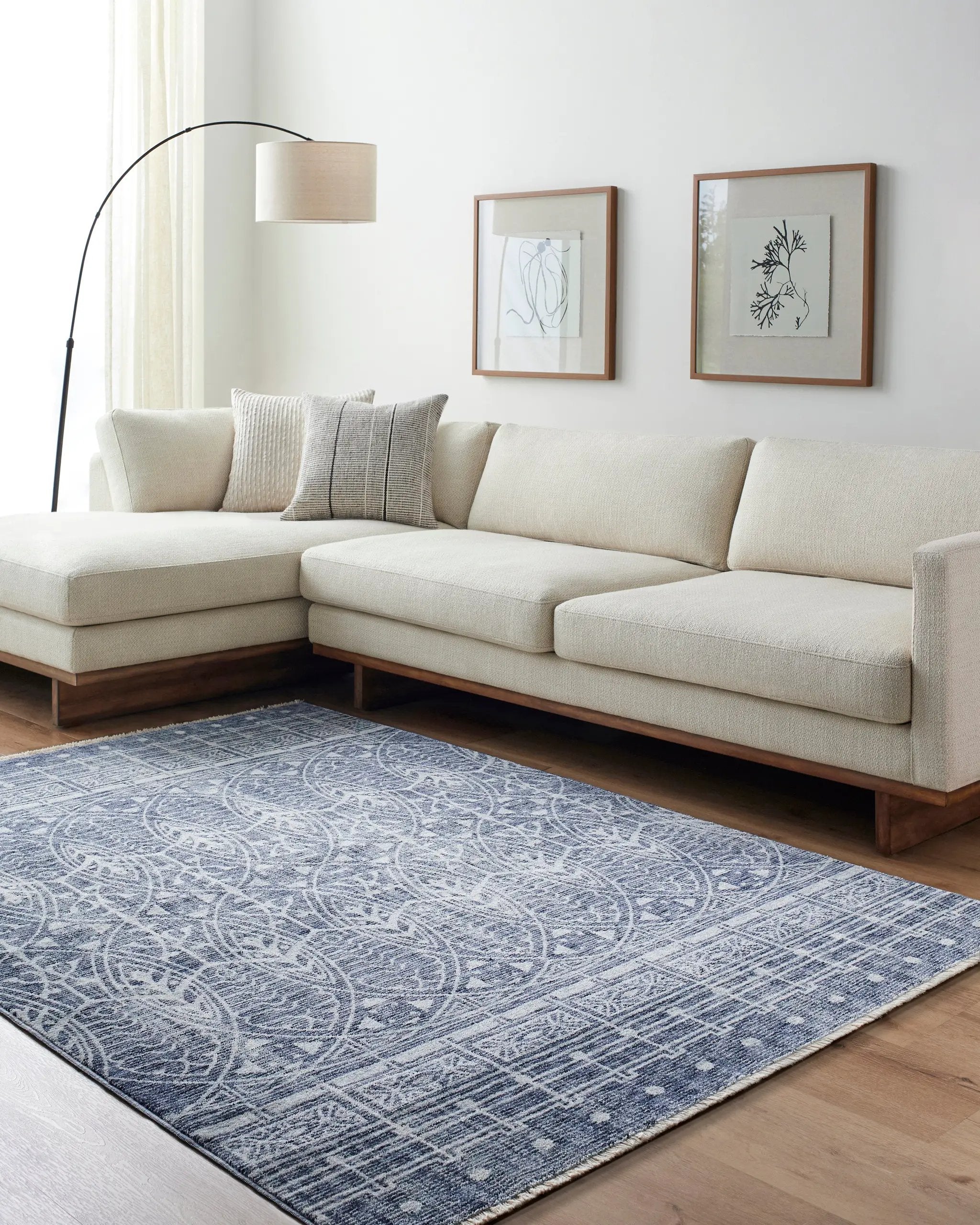 Usonia USO-2306 Ice-Blue Area Rug by Frank Lloyd Wright Foundation x LIVABLISS