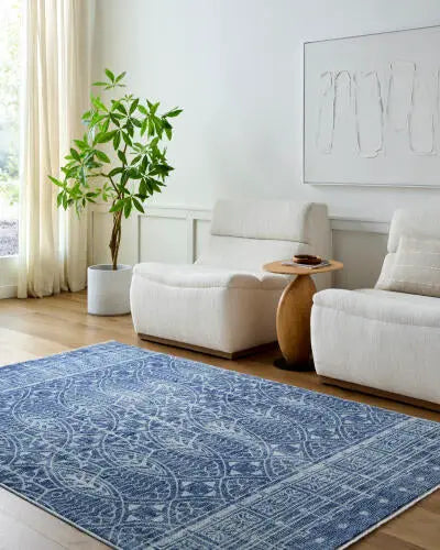 Usonia USO-2306 Ice-Blue Area Rug by Frank Lloyd Wright Foundation x LIVABLISS