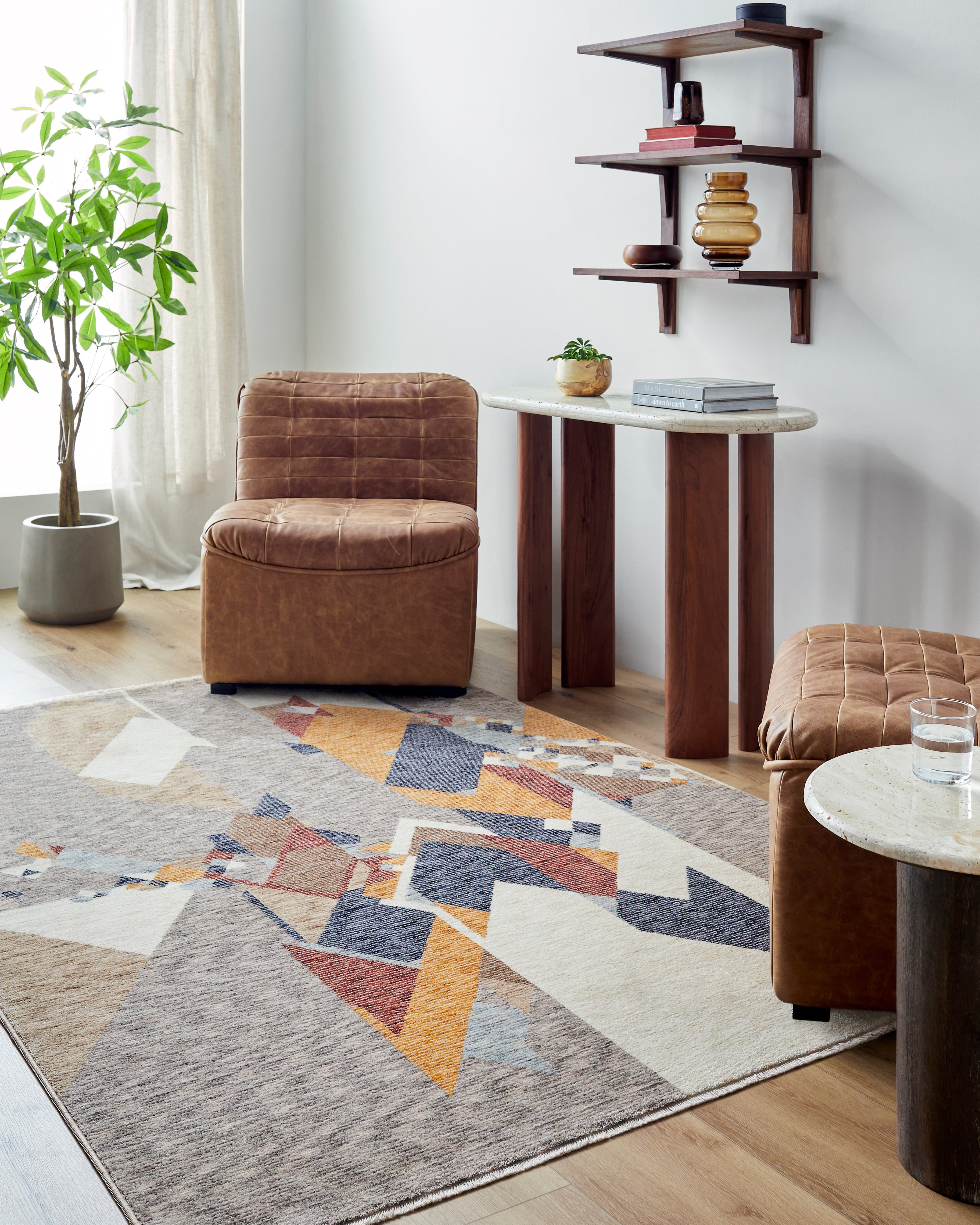 Frank Lloyd Wright Foundation Usonia USO-2307 White Area Rug x LIVABLISS