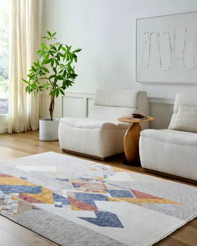 Usonia USO-2307 White Area Rug by Frank Lloyd Wright Foundation x LIVABLISS