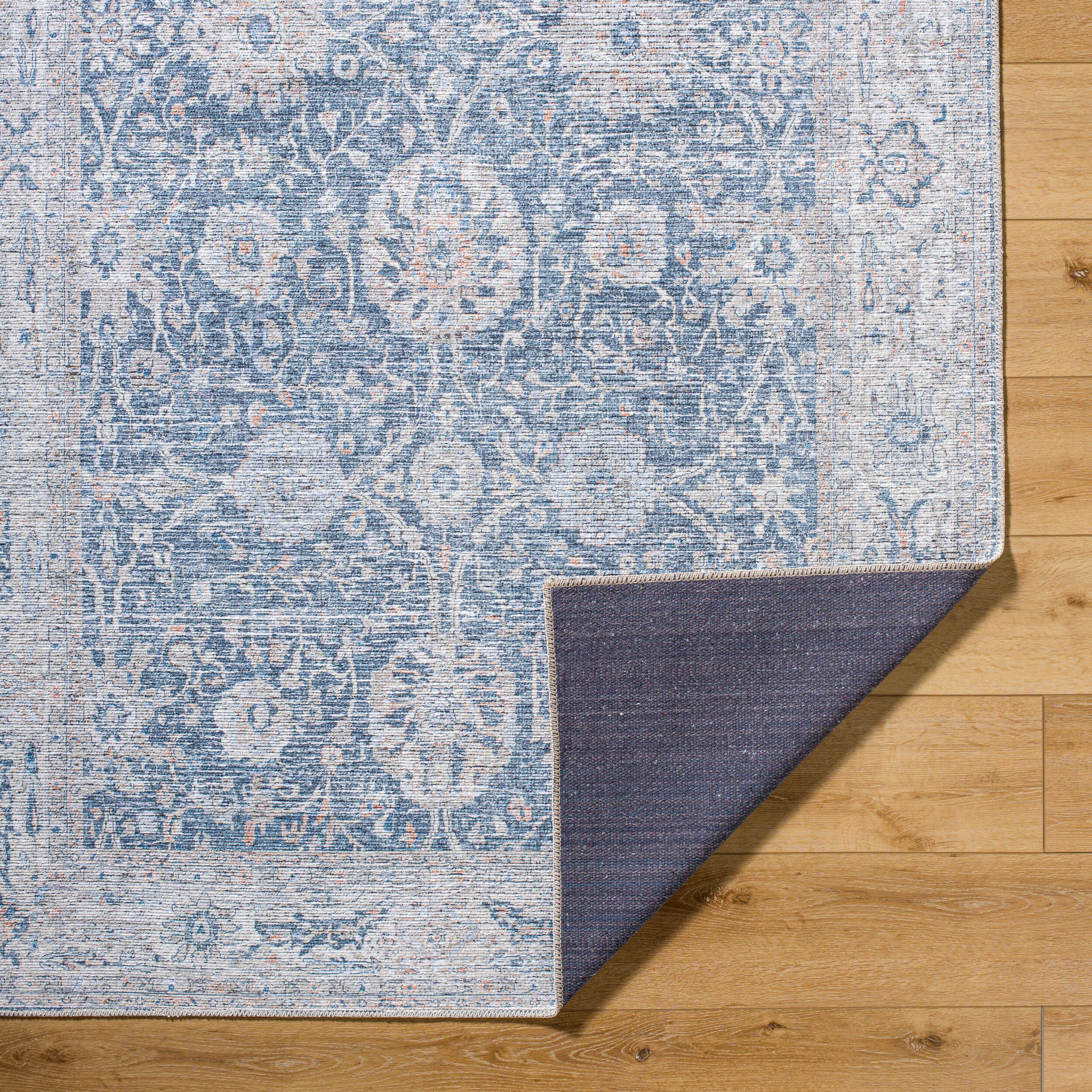 Surya Vinny VNY-2306 Dark Blue Machine Washable Area Rug by LIVABLISS