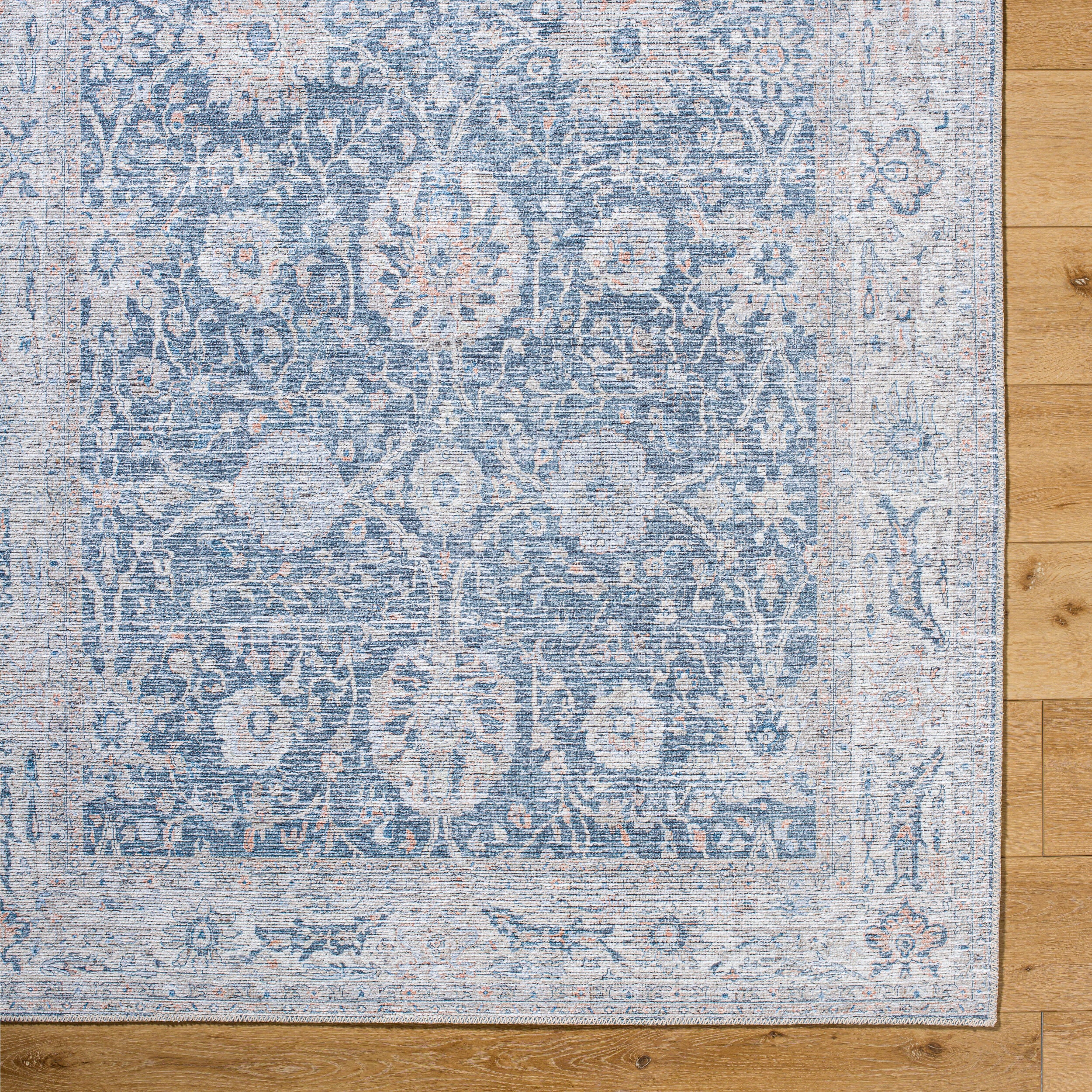 Surya Vinny VNY-2306 Dark Blue Machine Washable Area Rug by LIVABLISS