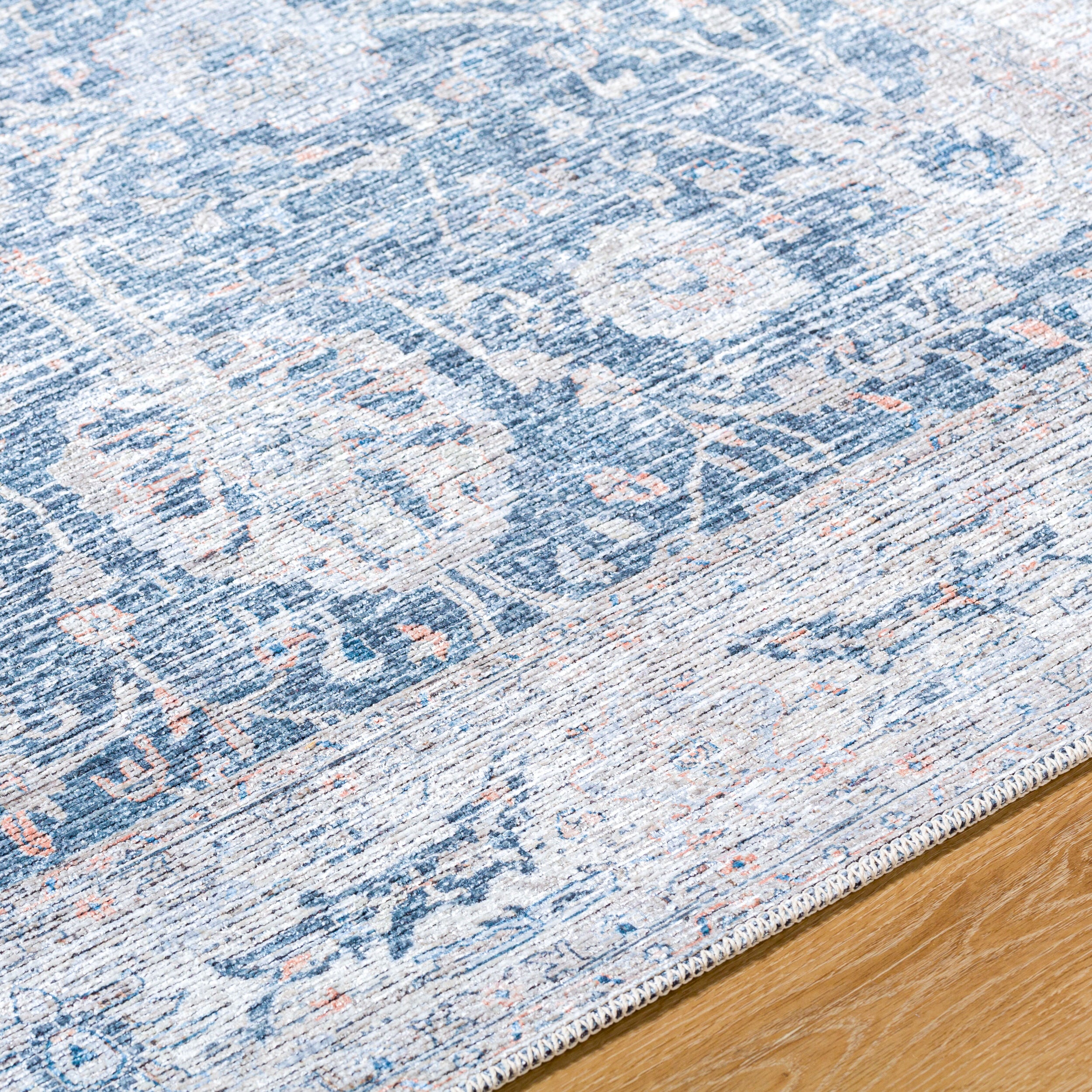 Surya Vinny VNY-2306 Dark Blue Machine Washable Area Rug by LIVABLISS