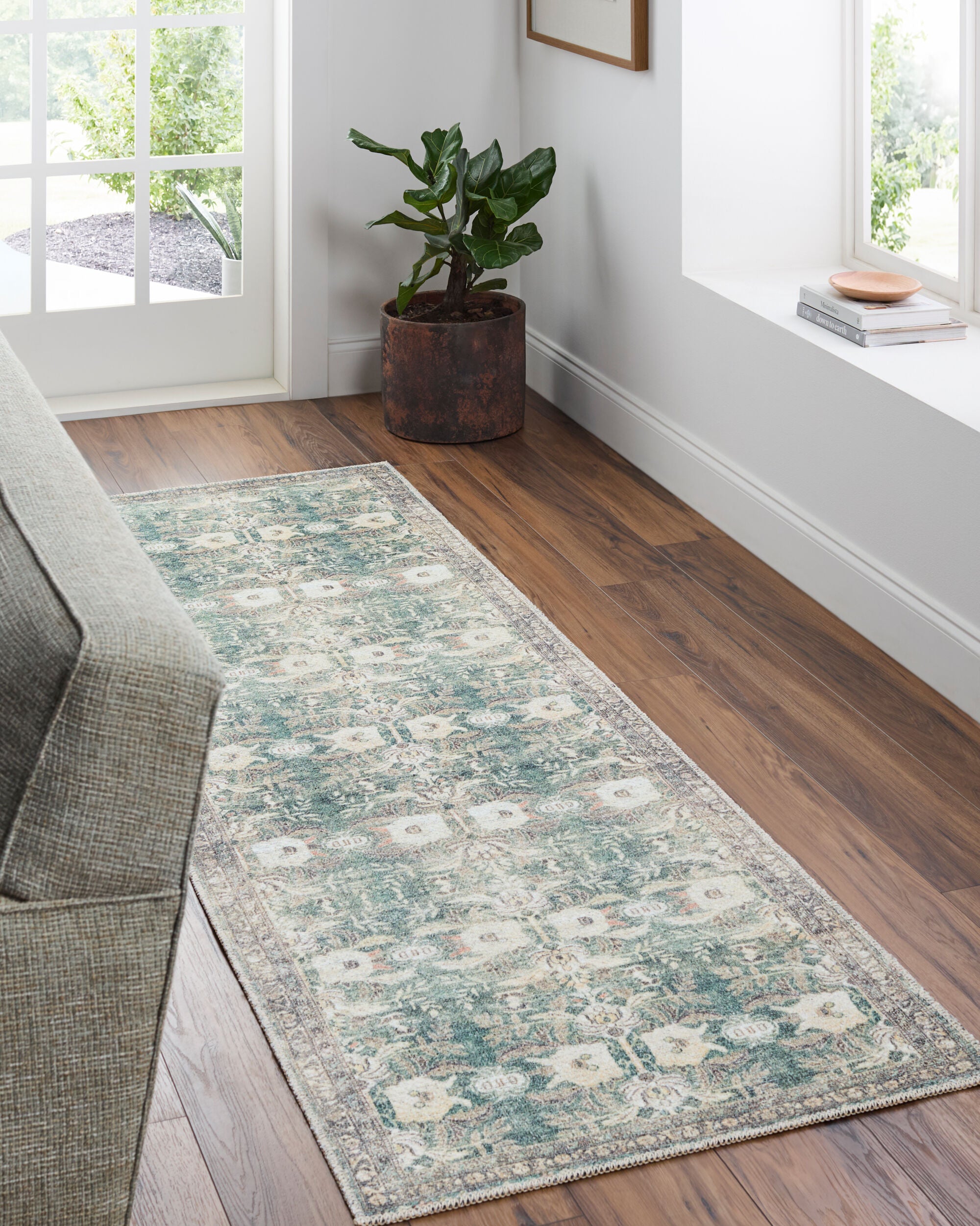 Surya Vinny VNY-2316 Medium Green Machine Washable Area Rug by LIVABLISS