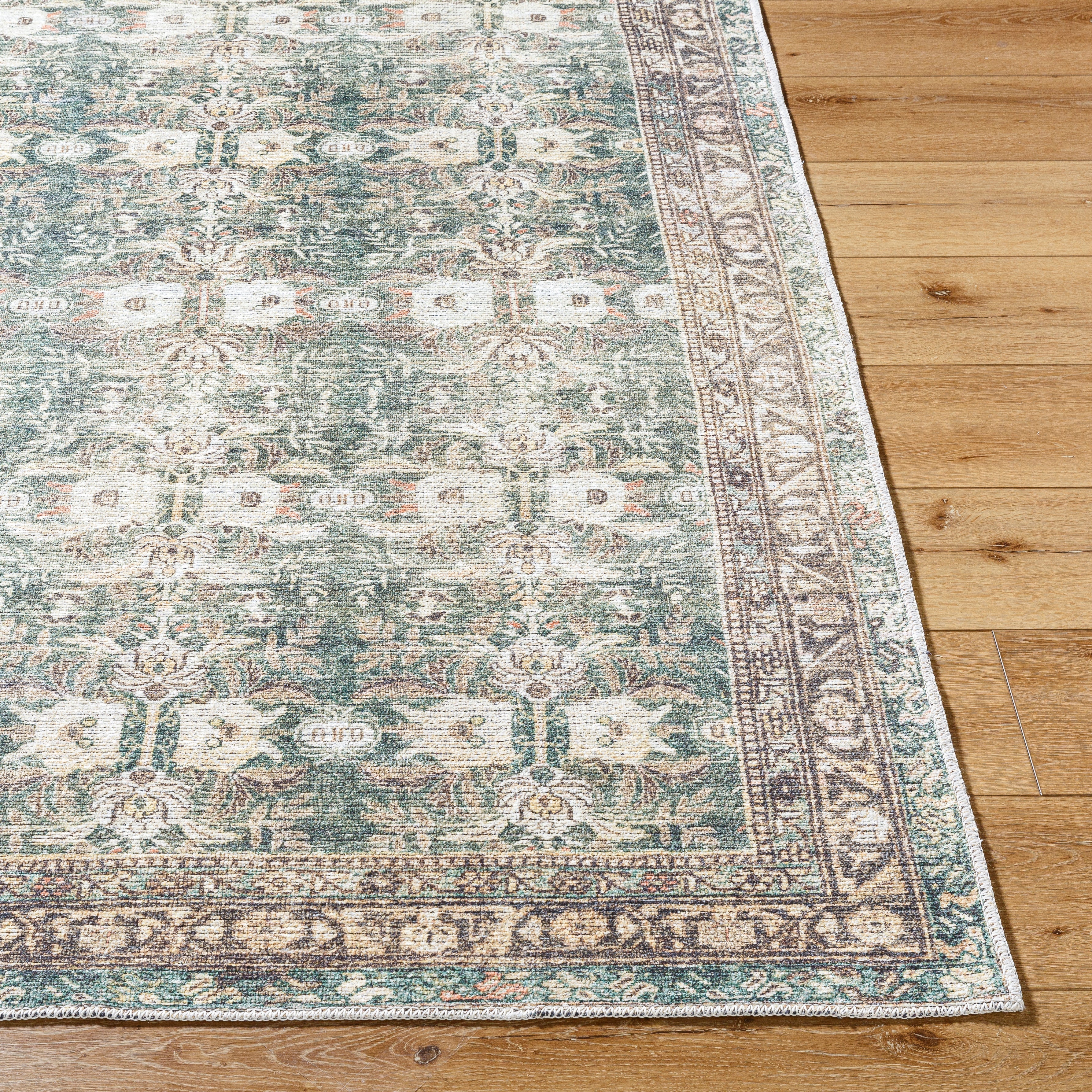 Surya Vinny VNY-2316 Medium Green Machine Washable Area Rug by LIVABLISS