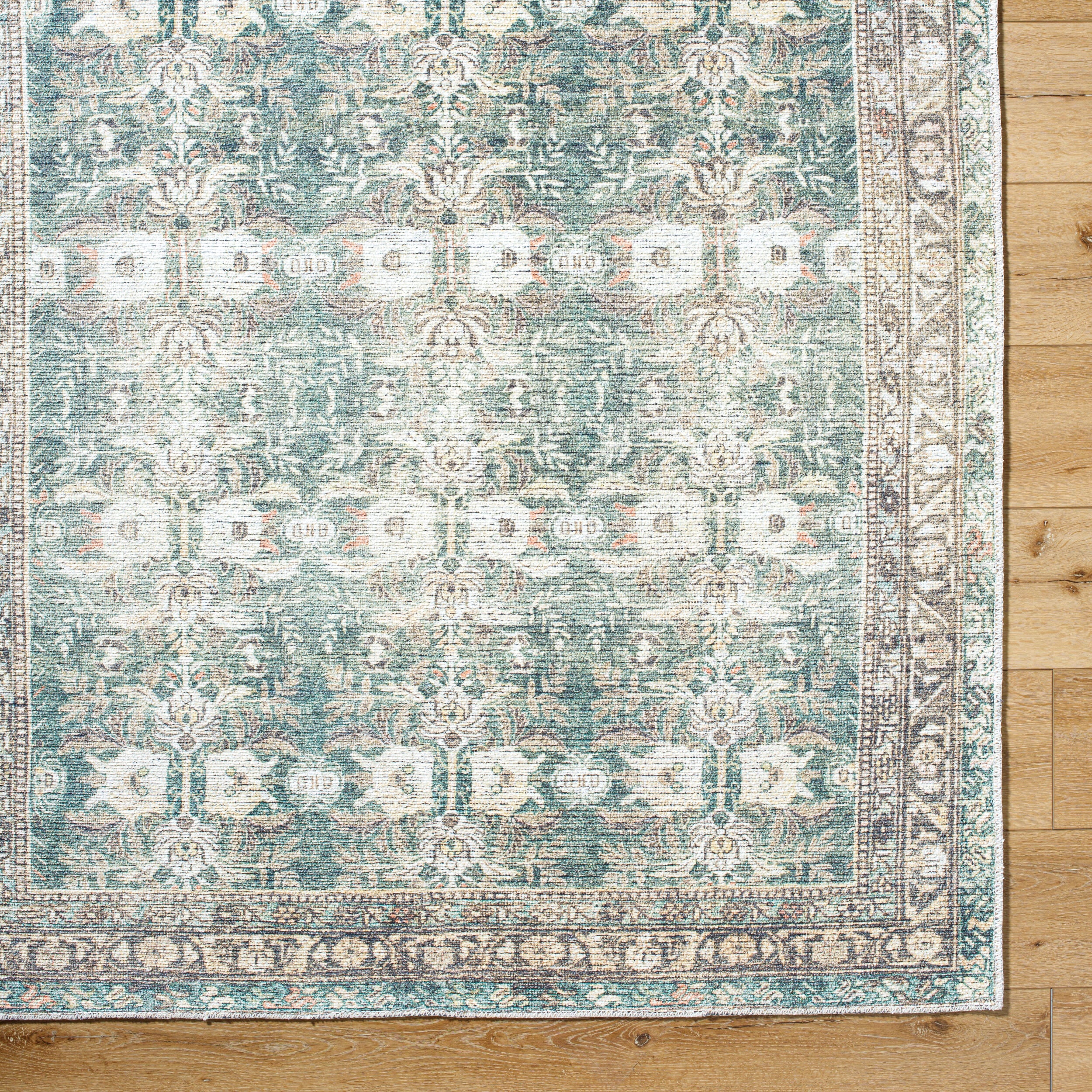 Surya Vinny VNY-2316 Medium Green Machine Washable Area Rug by LIVABLISS