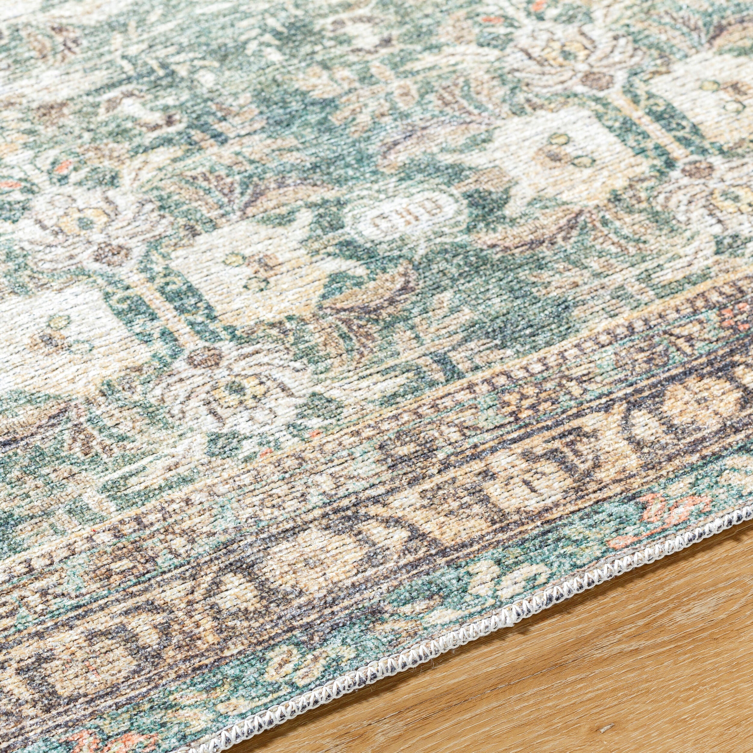 Surya Vinny VNY-2316 Medium Green Machine Washable Area Rug by LIVABLISS