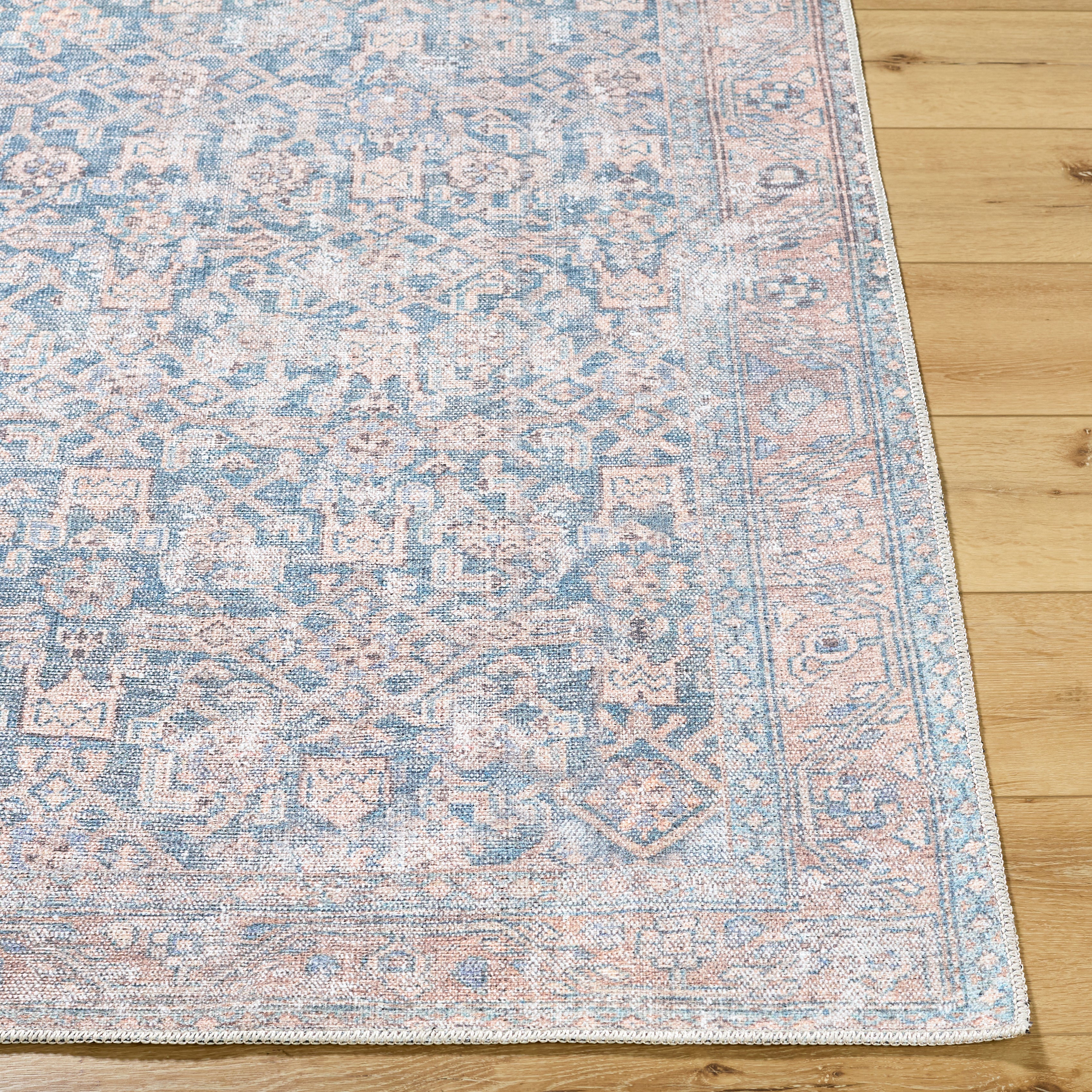 Vivir Lorelai VVLO-2301 Deep Teal Machine Washable Area Rug by LIVABLISS