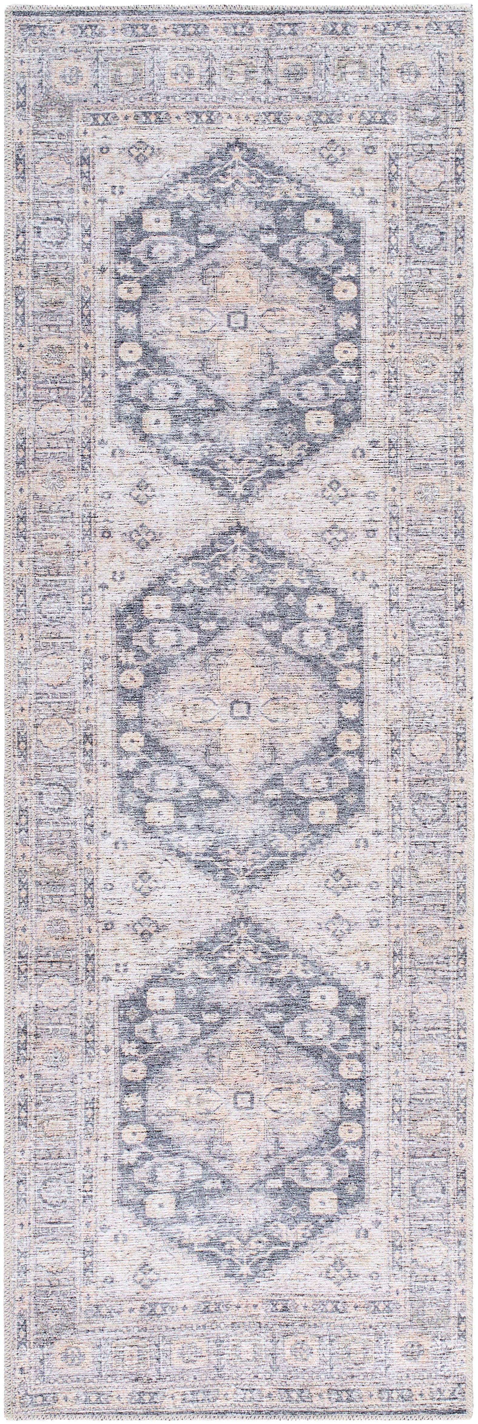 Vivir Lorelai VVLO-2306 Black Machine Washable Area Rug by LIVABLISS