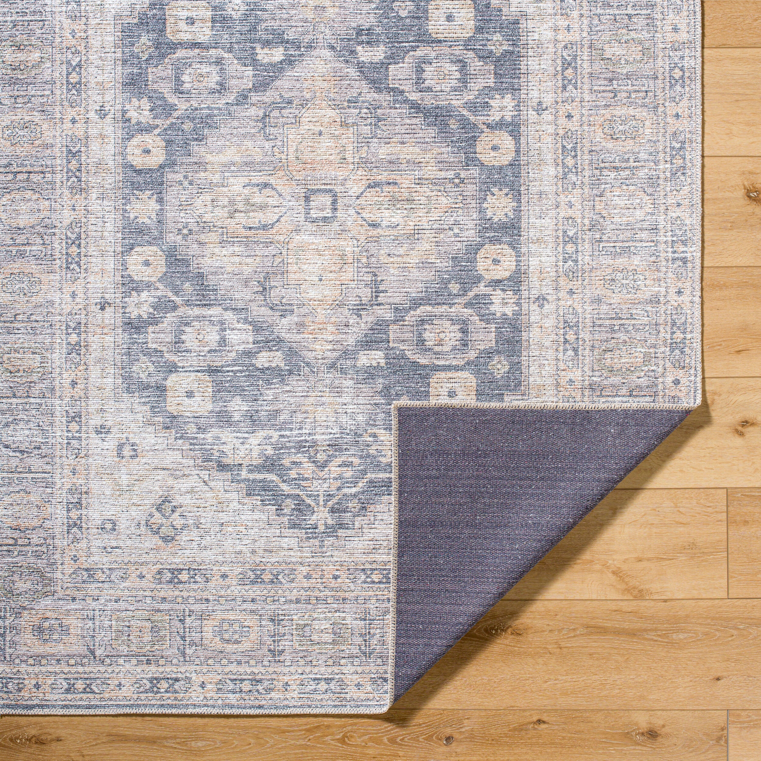 Vivir Lorelai VVLO-2306 Black Machine Washable Area Rug by LIVABLISS