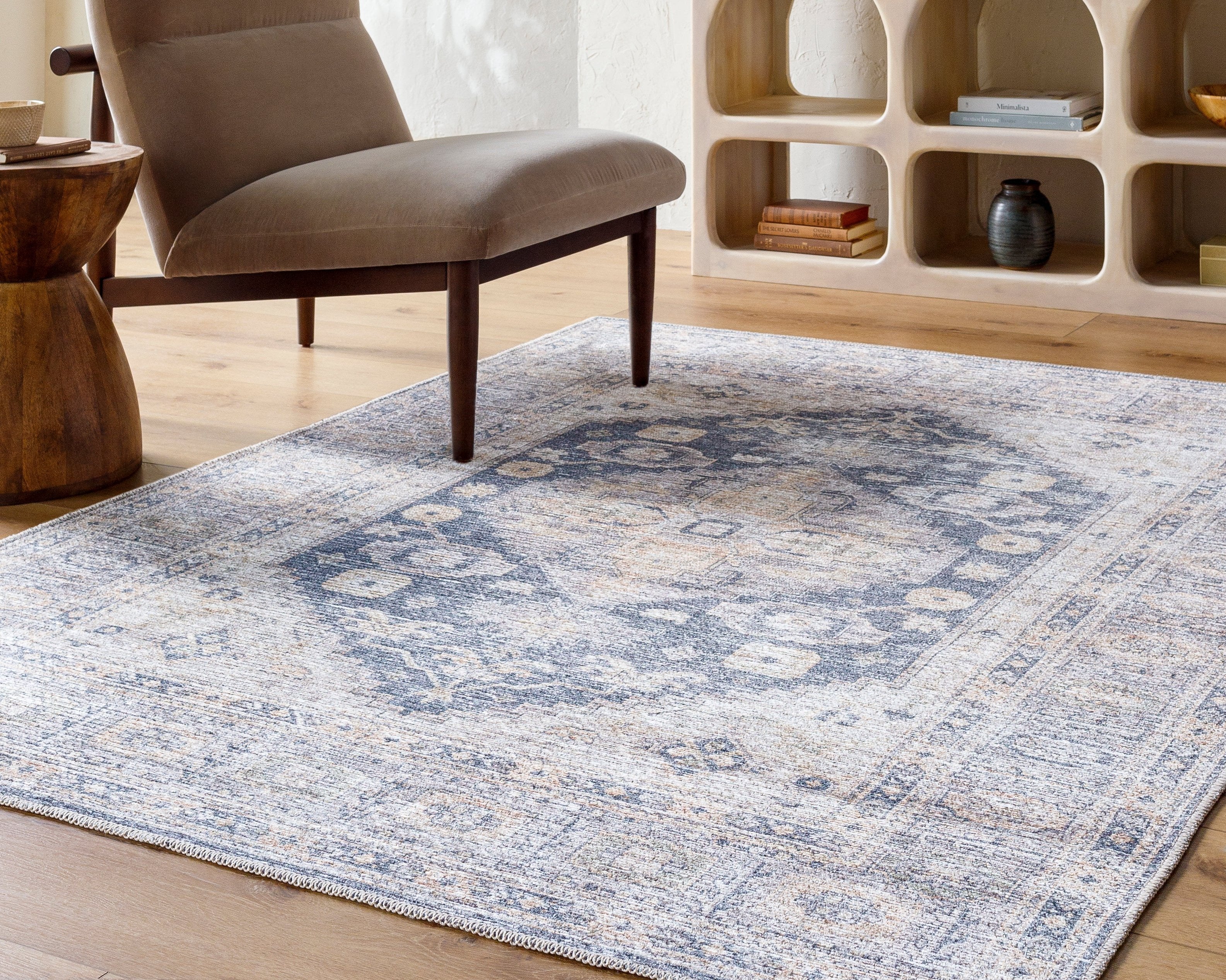 Vivir Lorelai VVLO-2306 Black Machine Washable Area Rug by LIVABLISS